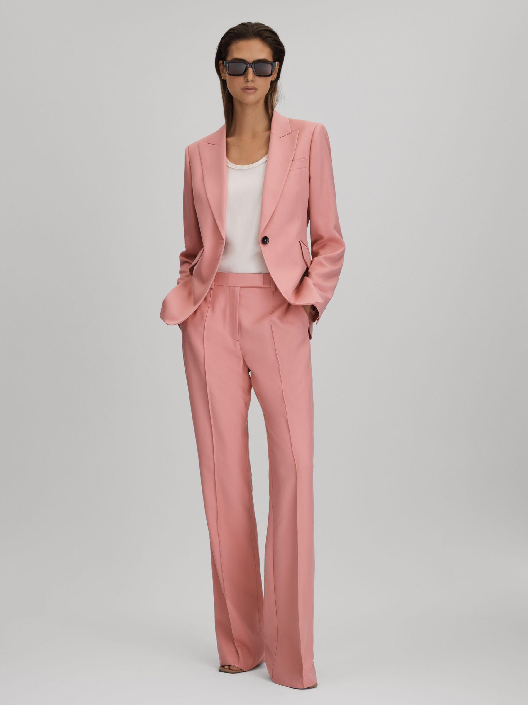 Flared Suit Trousers in Pink Product Image