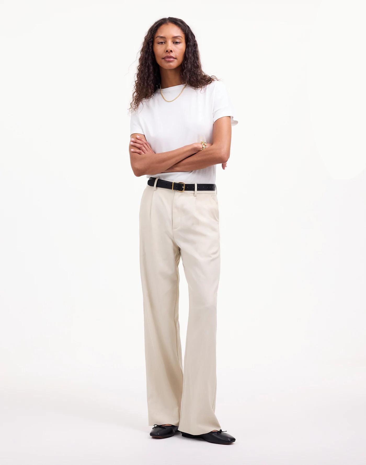 Petite Slouchy Straight Pants in Drapey Twill Product Image
