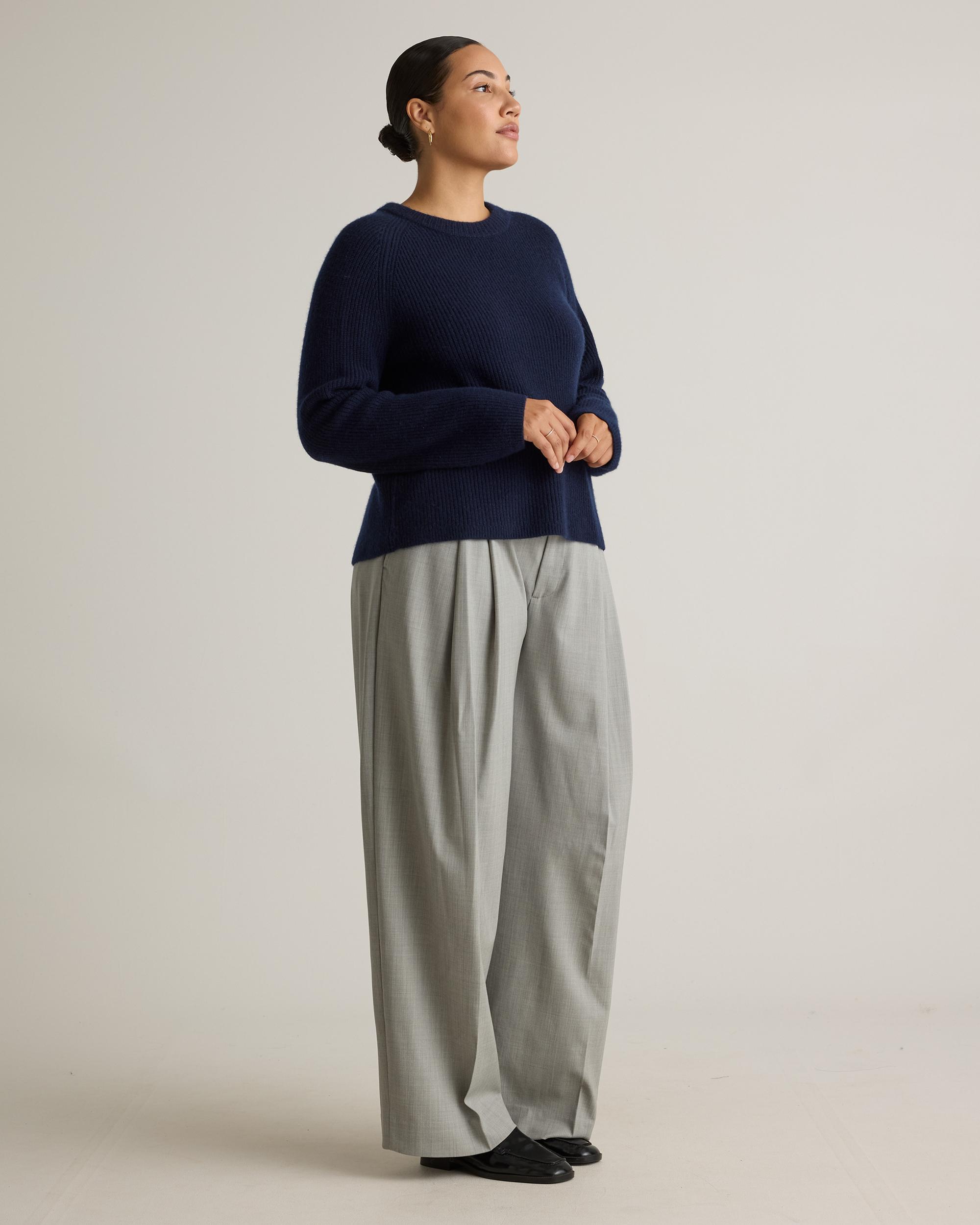 Quince | Women's Mongolian Cashmere Fisherman Crewneck Sweater Product Image
