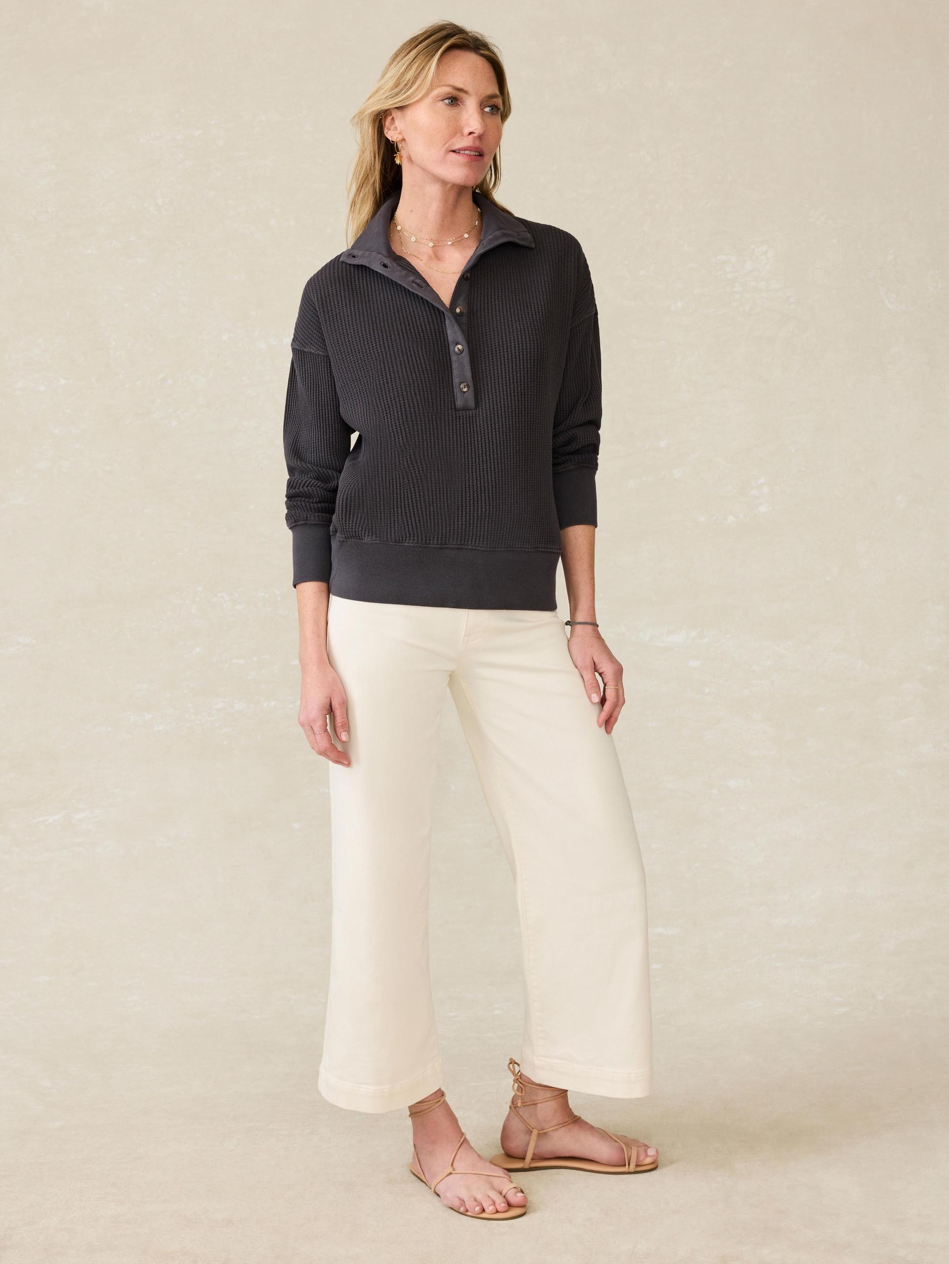 Après Waffle Henley - Washed Black Female Product Image