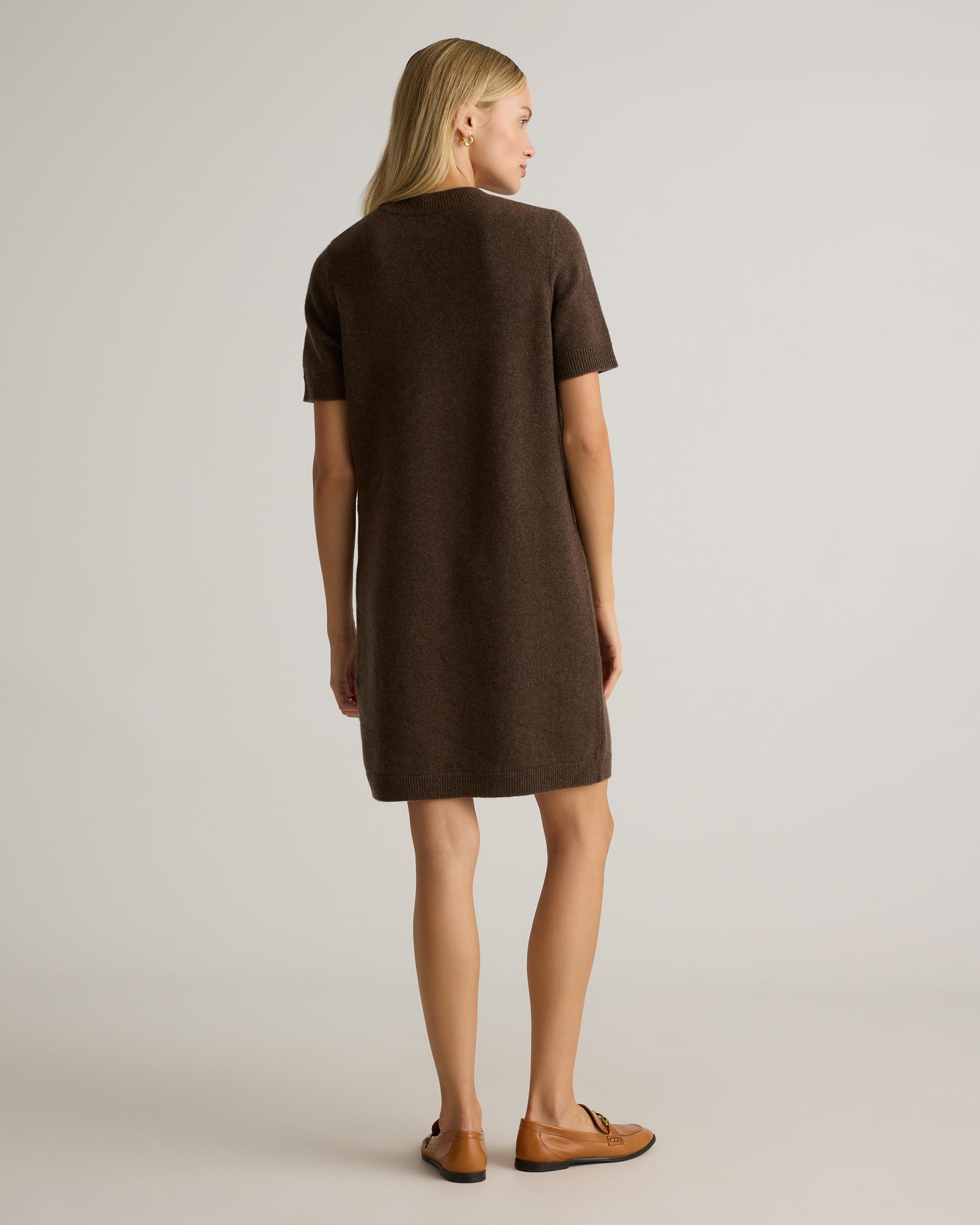 Quince | Women's Mongolian Cashmere Short Sleeve Mini Dress Size XS Product Image