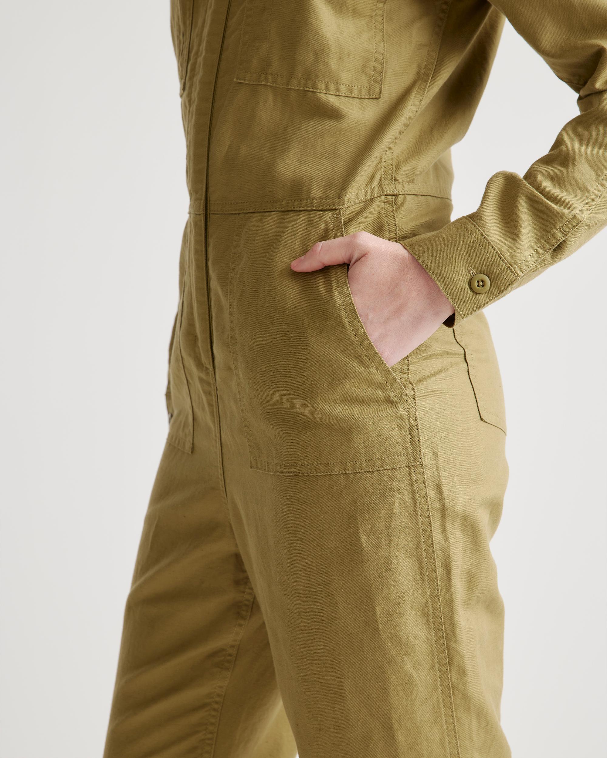 Quince | Women's Cotton Linen Twill Long Sleeve Coverall Jumpsuit Organic Cotton Product Image