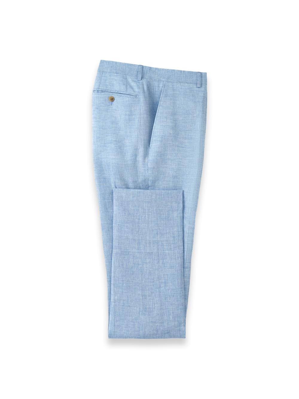 Italian Linen Blend Single Breasted Notch Lapel Suit - Light Blue Product Image