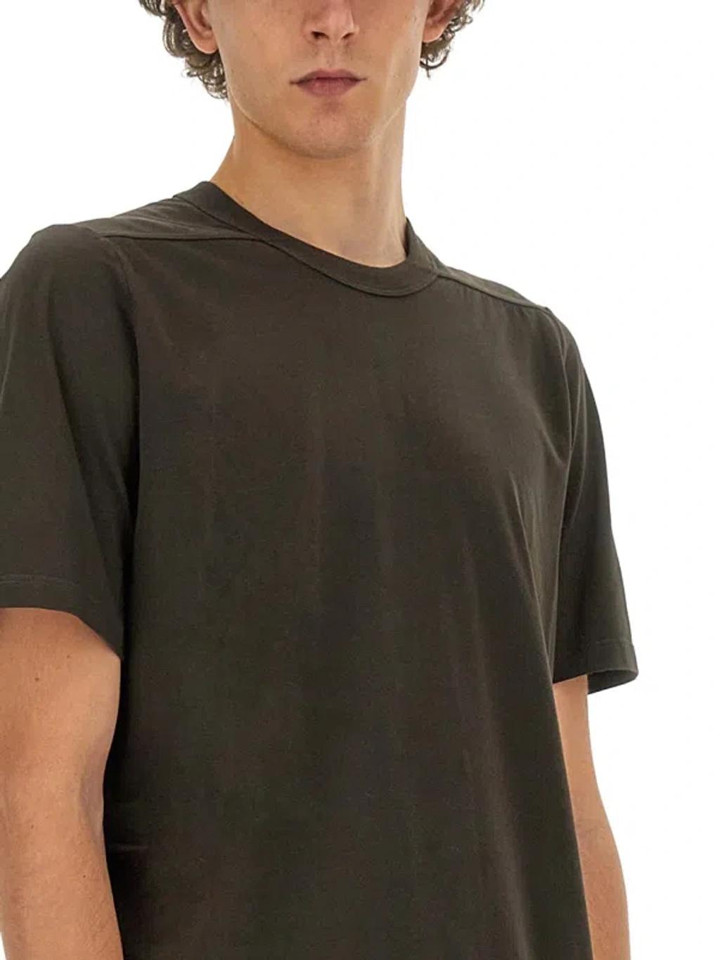 RICK OWENS Crew Neck Plain Design Short Sleeves T-shirt In Brown Product Image