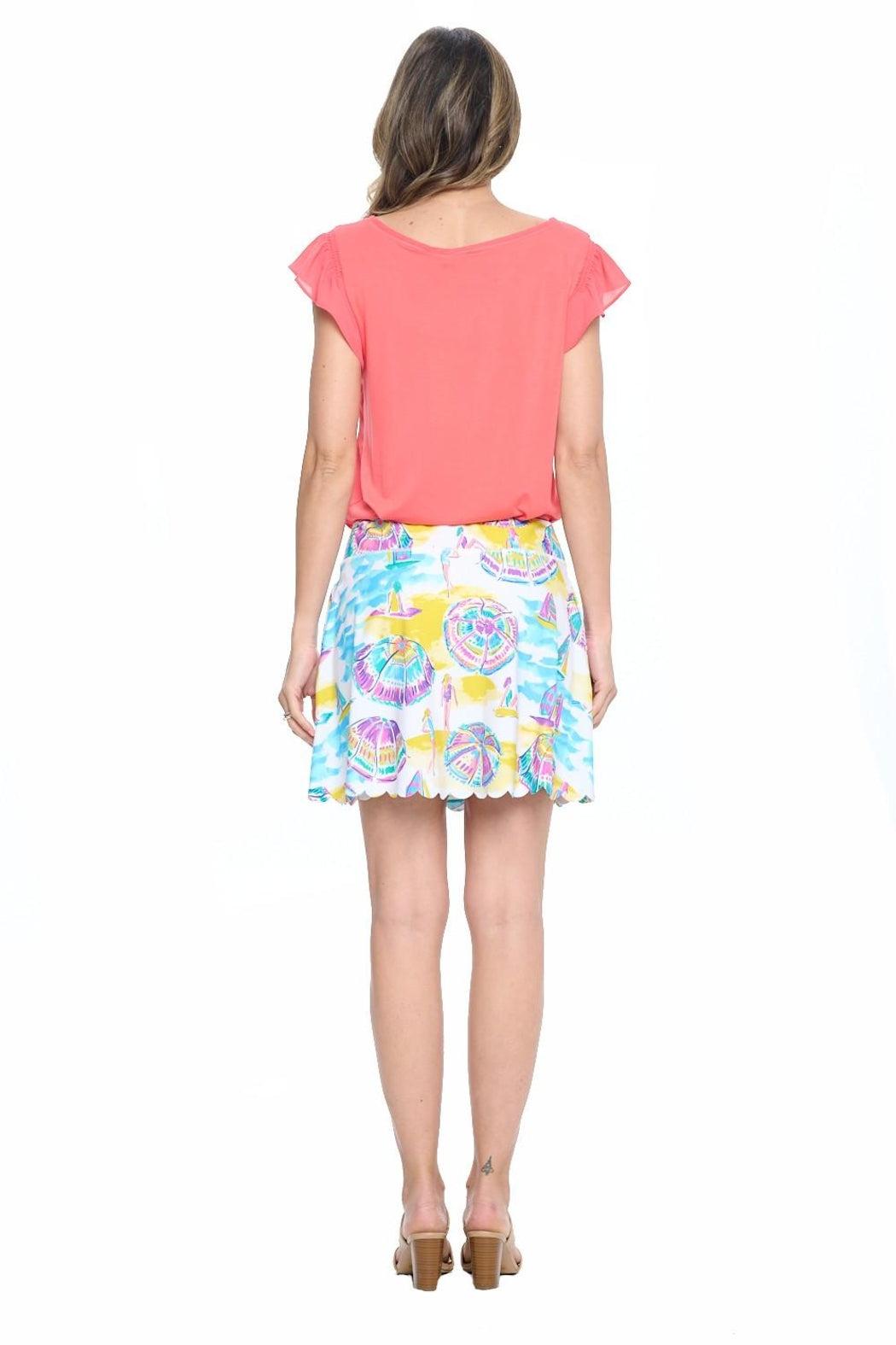 White Scalloped Skort Product Image