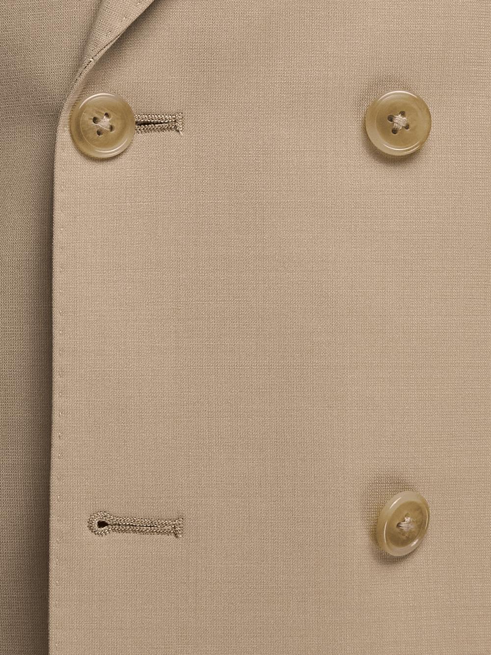 Wool Stretch Bengaline Peak Lapel Suit Jacket - Light Tan Product Image