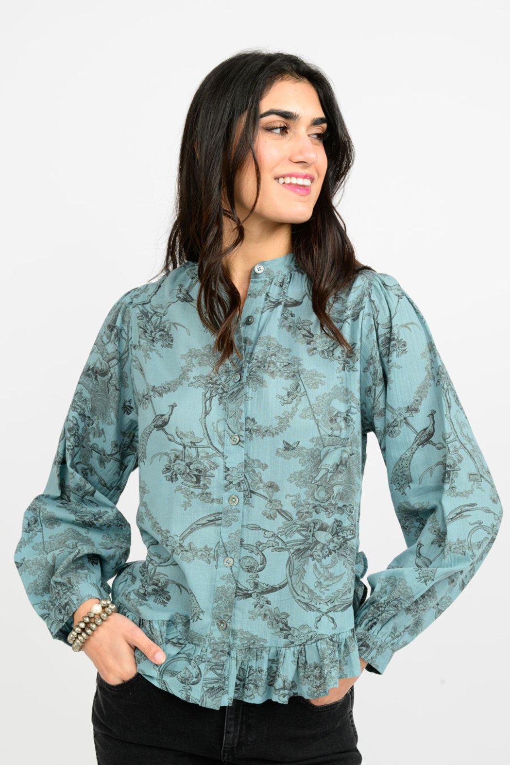 Toile Ruffled Hem Shirt Product Image