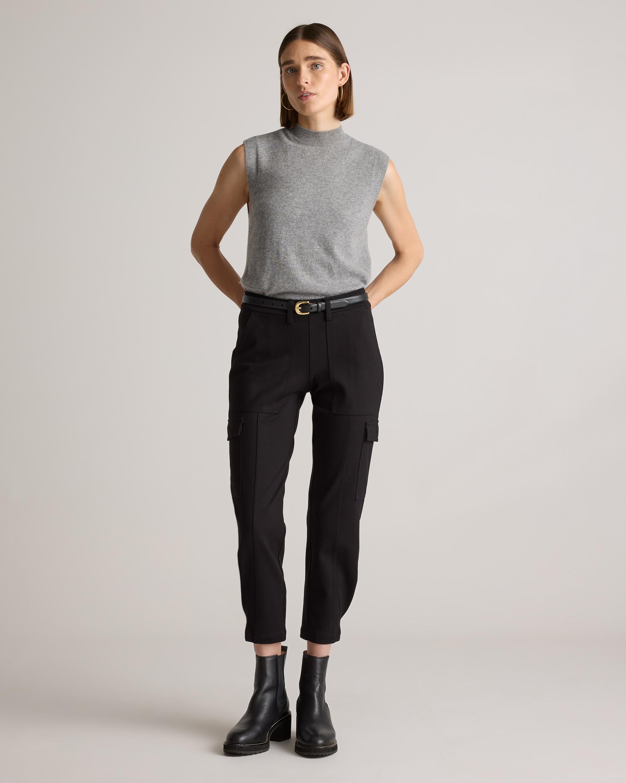 Quince | Women's Ultra-Stretch Ponte Tapered Cargo Pants Size XL, Rayon Product Image