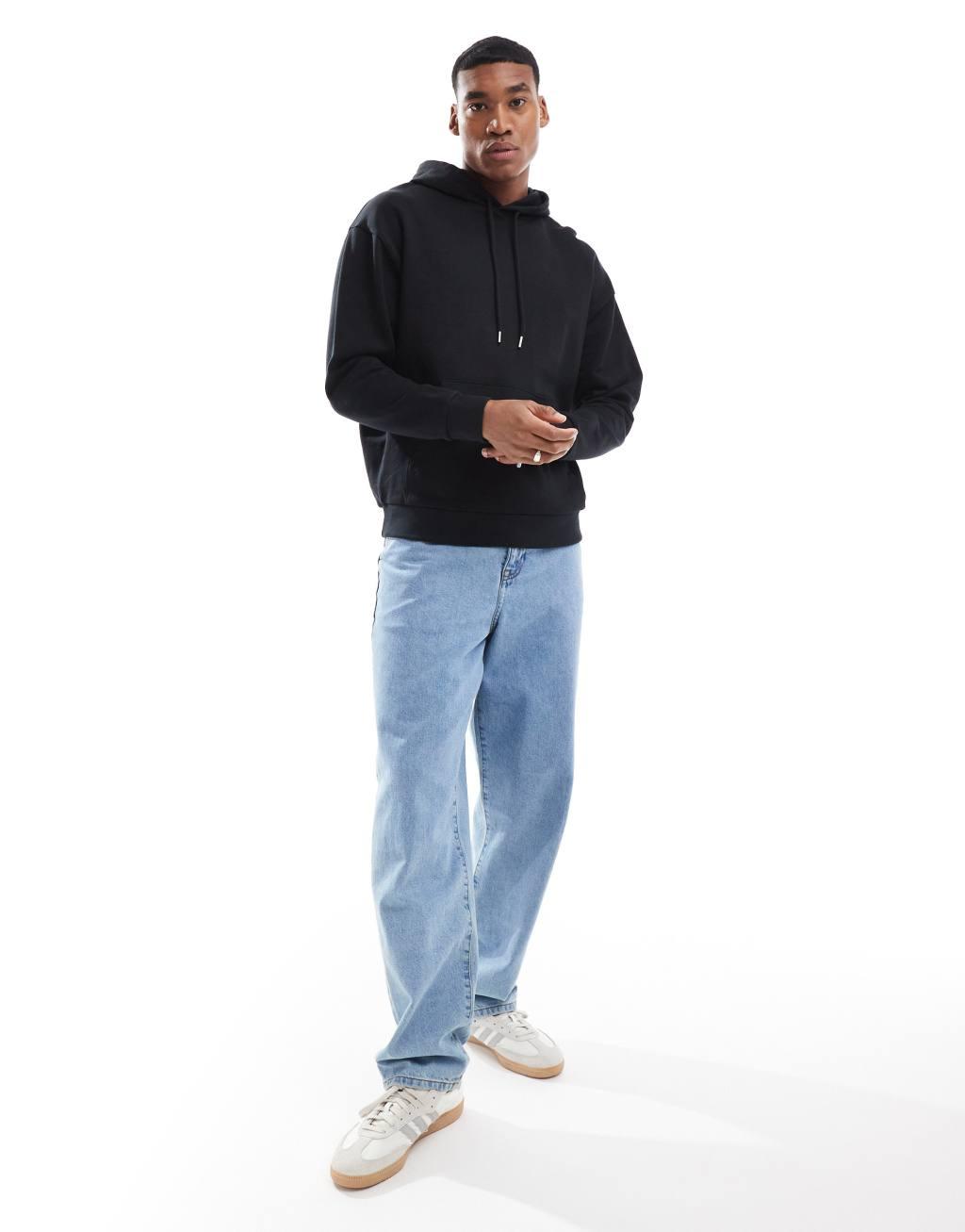 ASOS DESIGN essential oversized hoodie in black Product Image