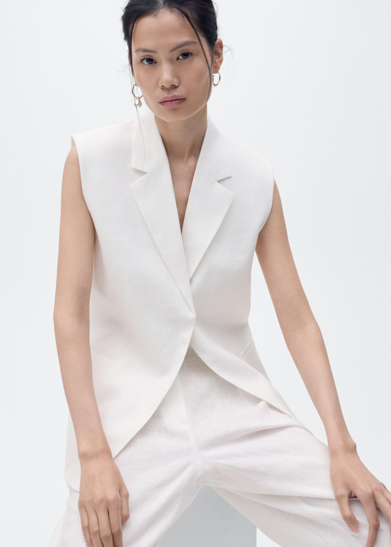 Linen suit waistcoat - Women | MANGO USA Product Image