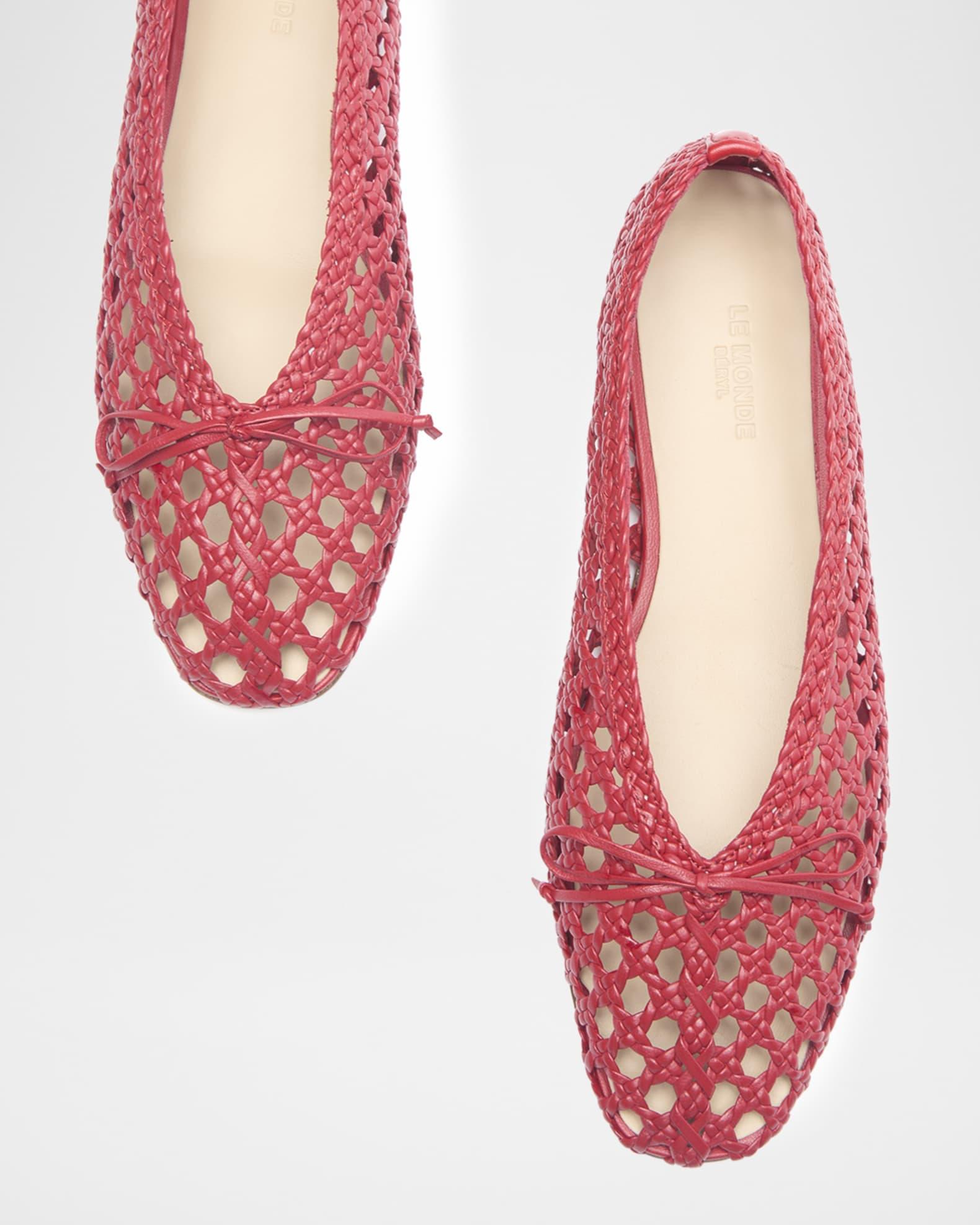 Regency Woven Leather Ballerina Flats Product Image