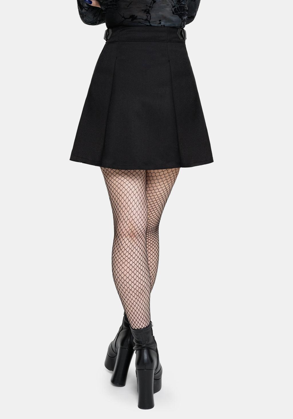 Nightingale Black Pleated Mini Skirt Product Image