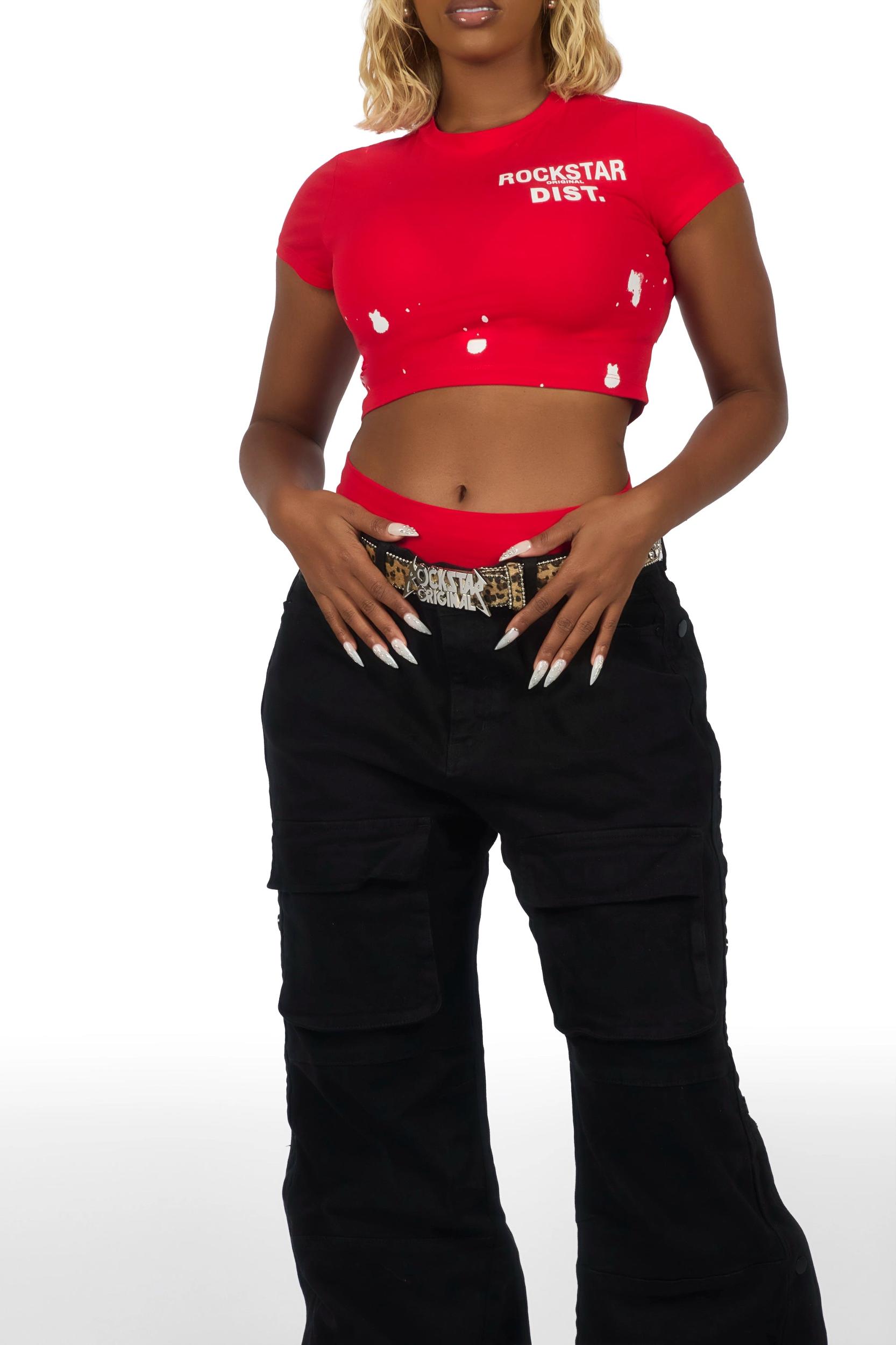 Dalia Beige Cheetah Print Rhinestone Belt Female Product Image