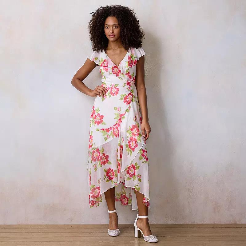 Women's LC Lauren Conrad Flutter Sleeve Wrap Maxi Dress,  Product Image