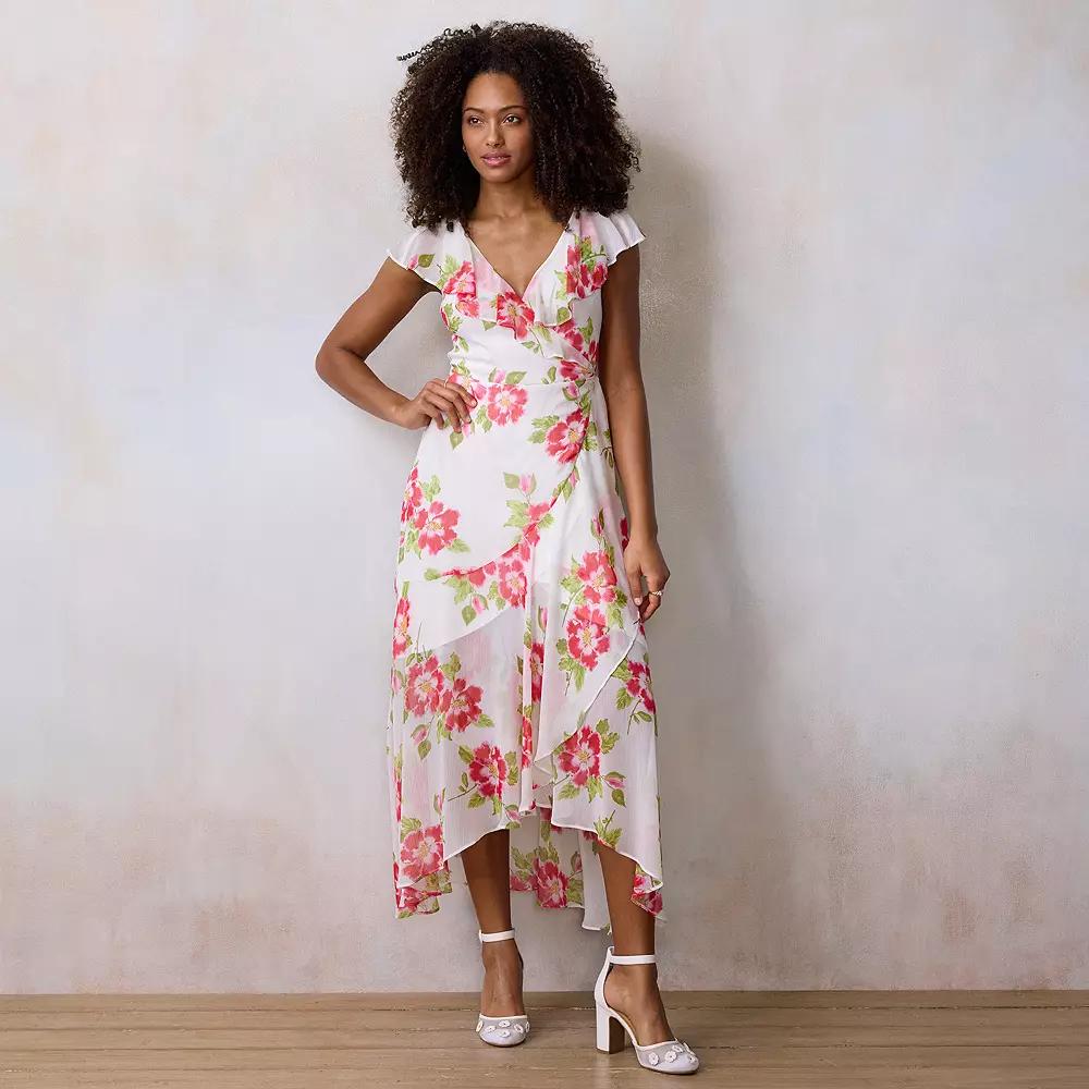 Women's LC Lauren Conrad Flutter Sleeve Wrap Maxi Dress,  Product Image