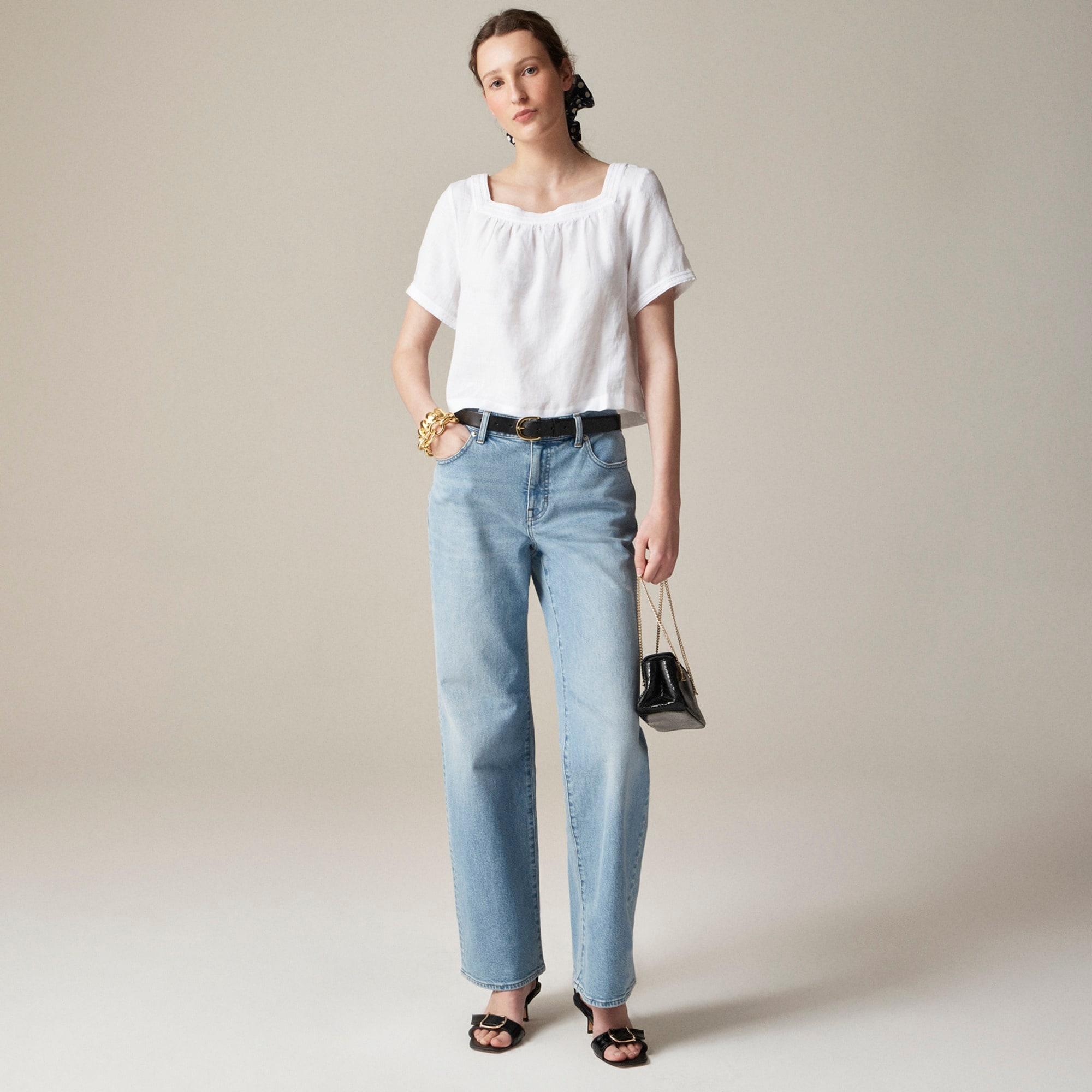 Sailor squareneck top in linen Product Image