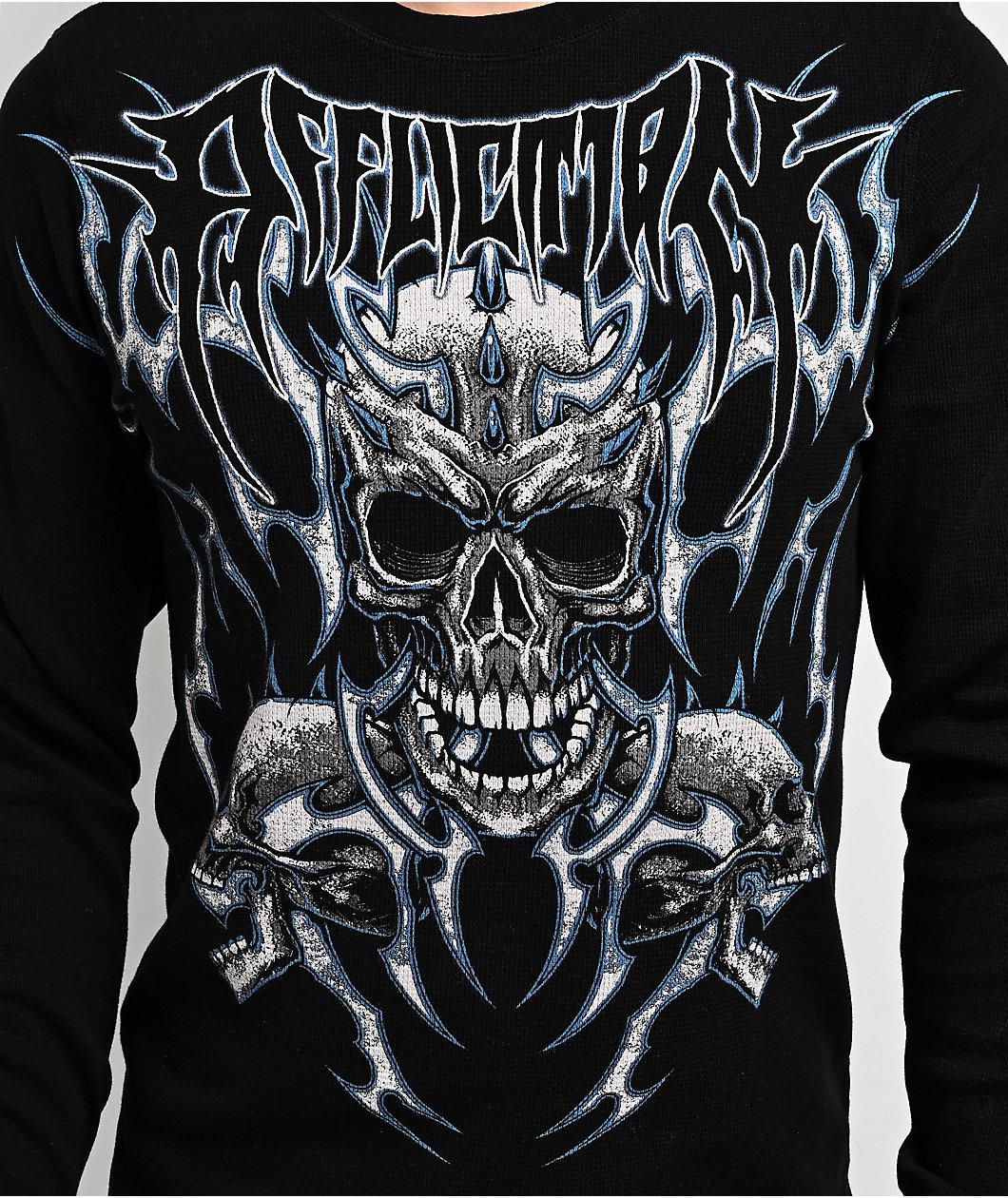 Affliction Ice Inferno Black Thermal Long Sleeve T-Shirt Product Image