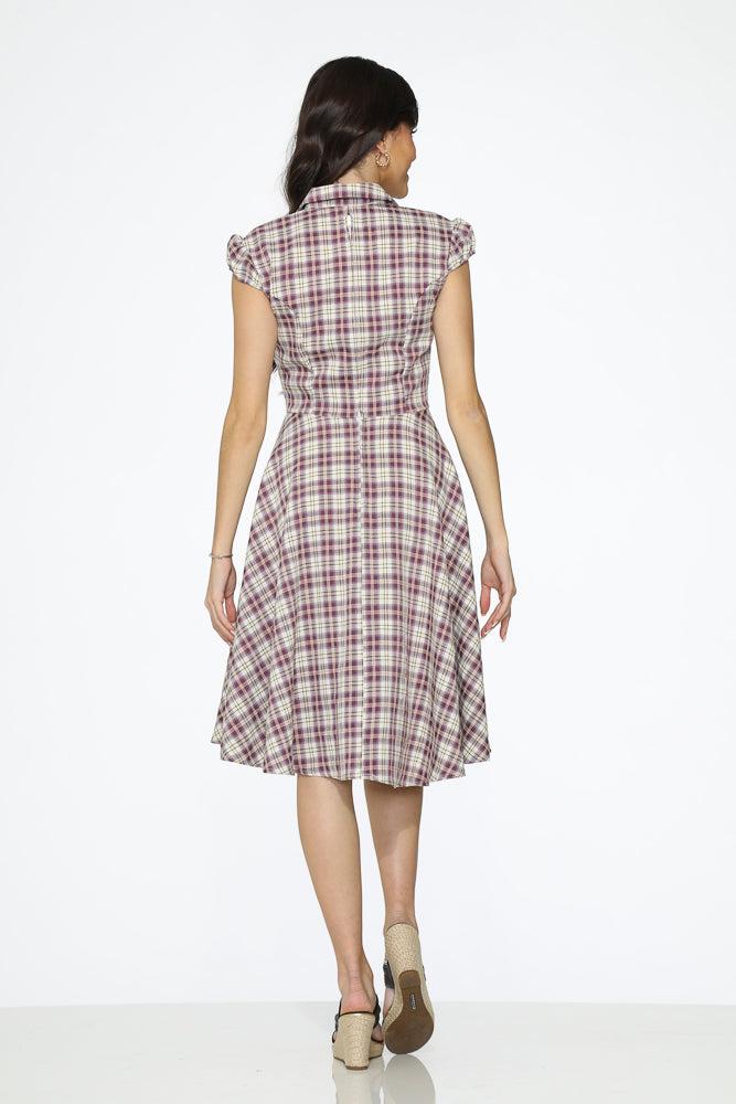 Purple Plaid Swing Dress Product Image