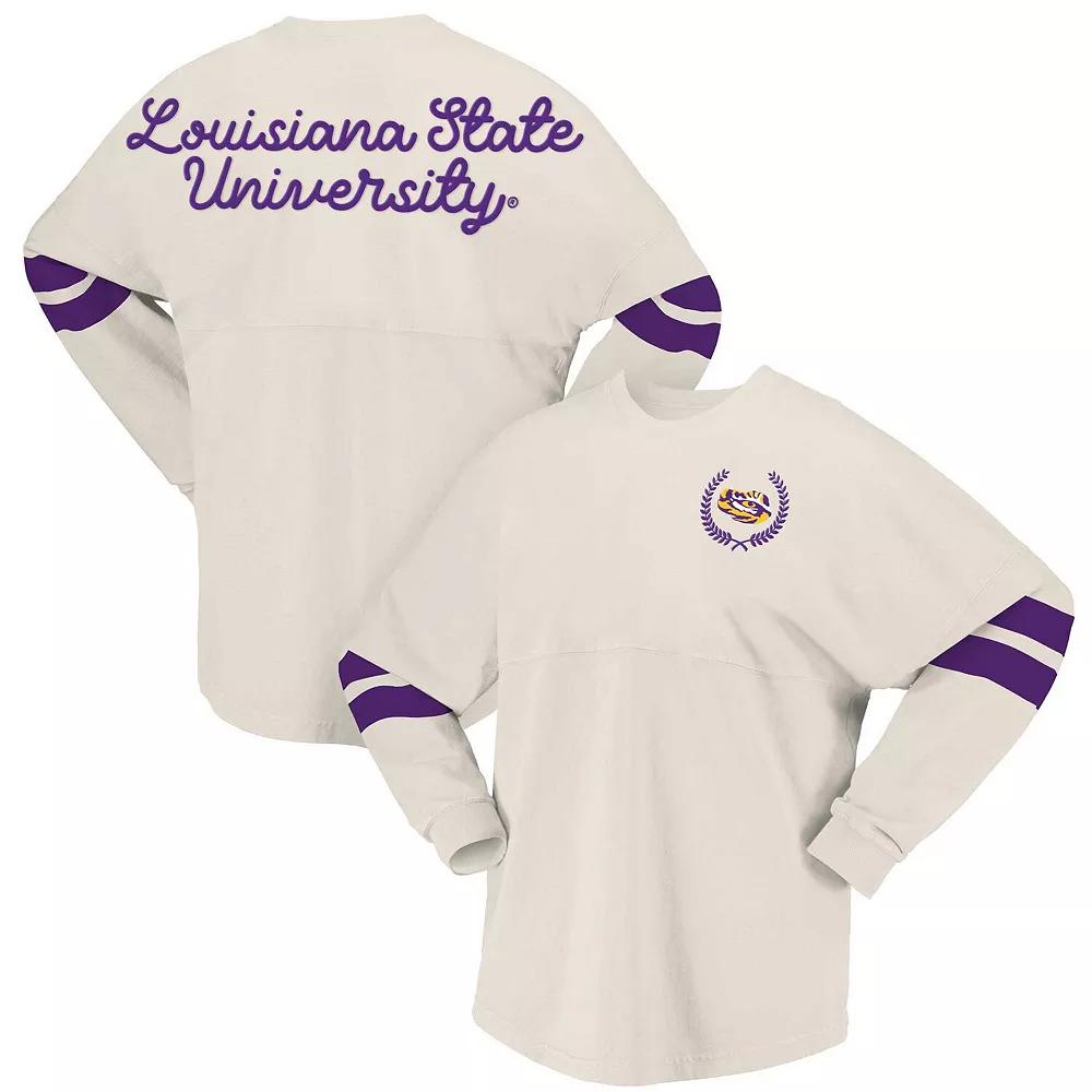 Women's Spirit Jersey Cream LSU Tigers Oversized T-Shirt, Size: XL, Beige Product Image