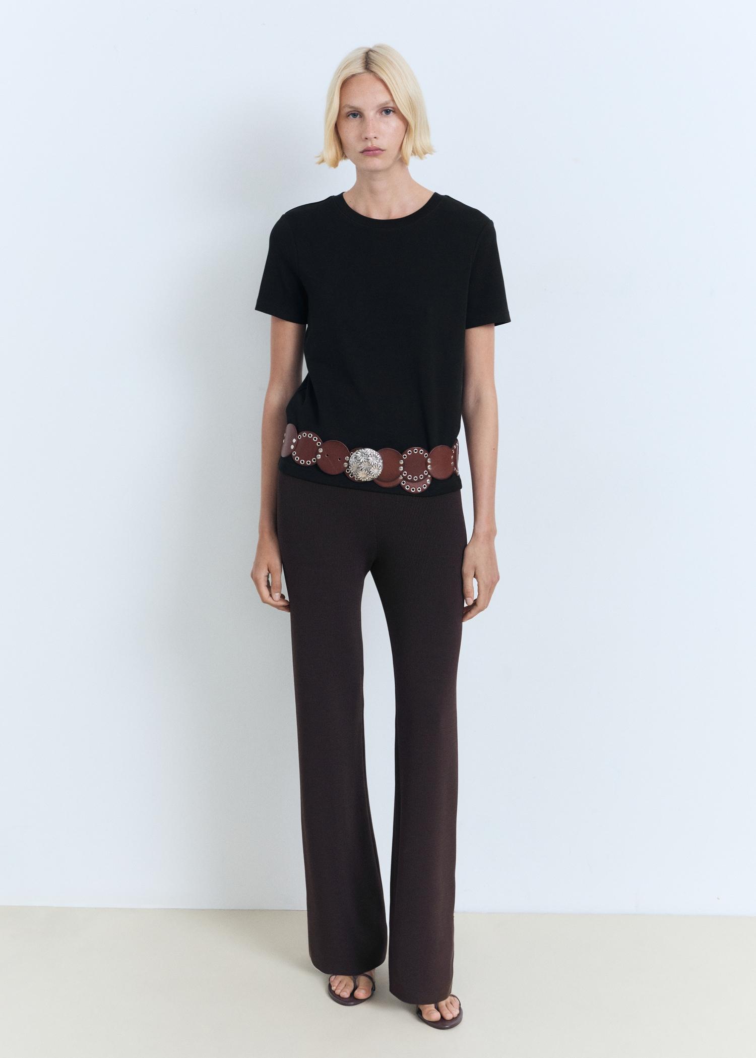 Cotton short-sleeved t-shirt - Women | MANGO USA Product Image