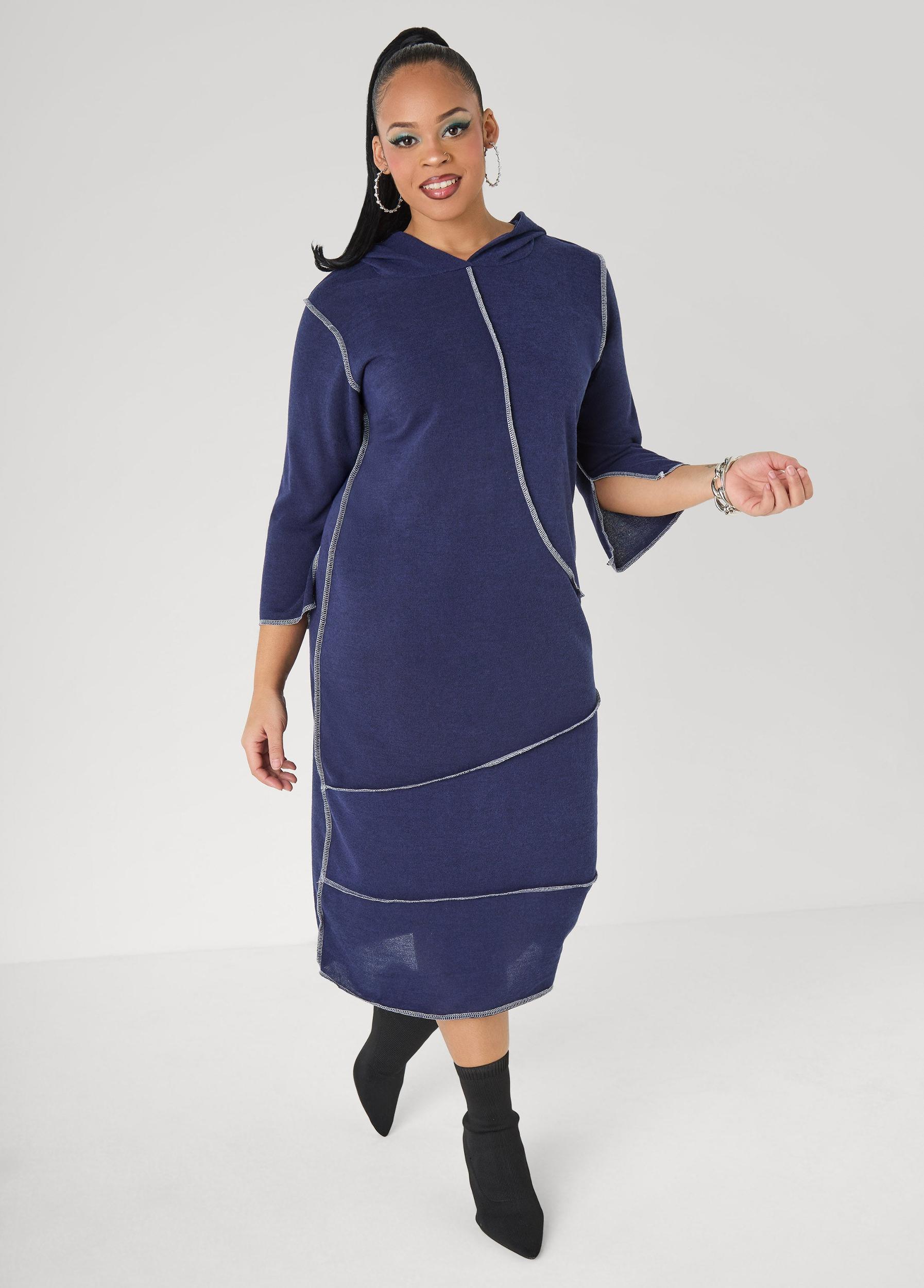 Seam Detailed Hooded Midaxi Dress Product Image