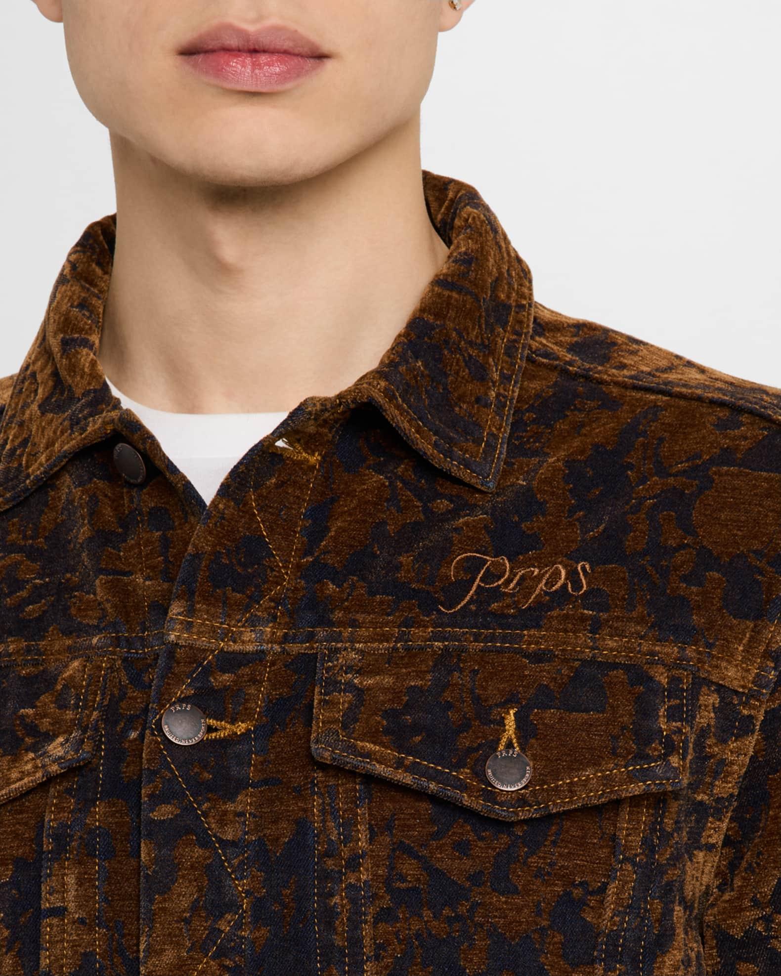 Men's Slim-Straight Jacquard Jeans Product Image