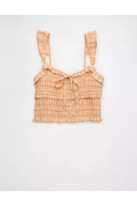 AE Smocked Ruffle Tank Top Women's Product Image