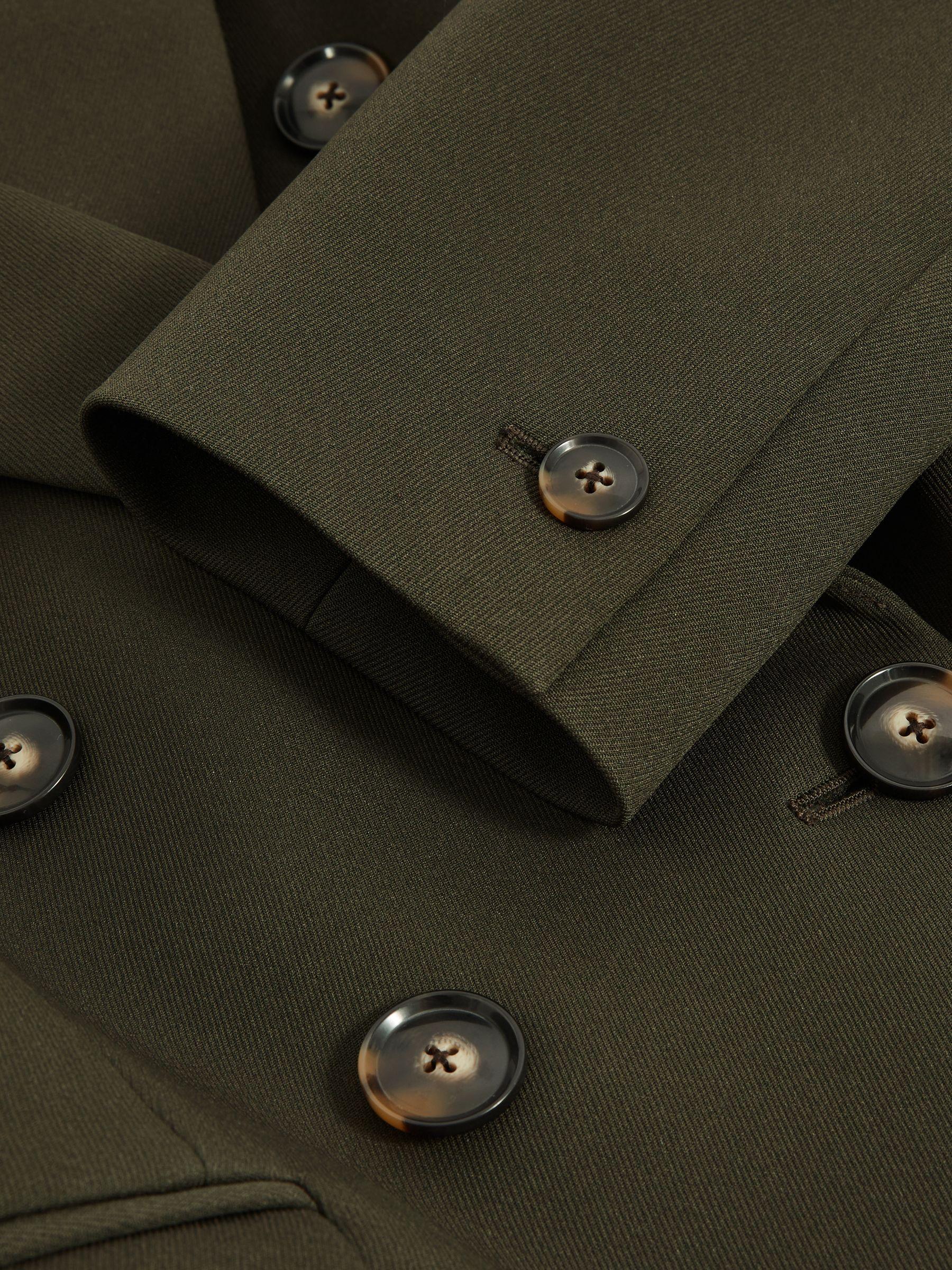 Twill Double-Breasted Blazer in Green Product Image