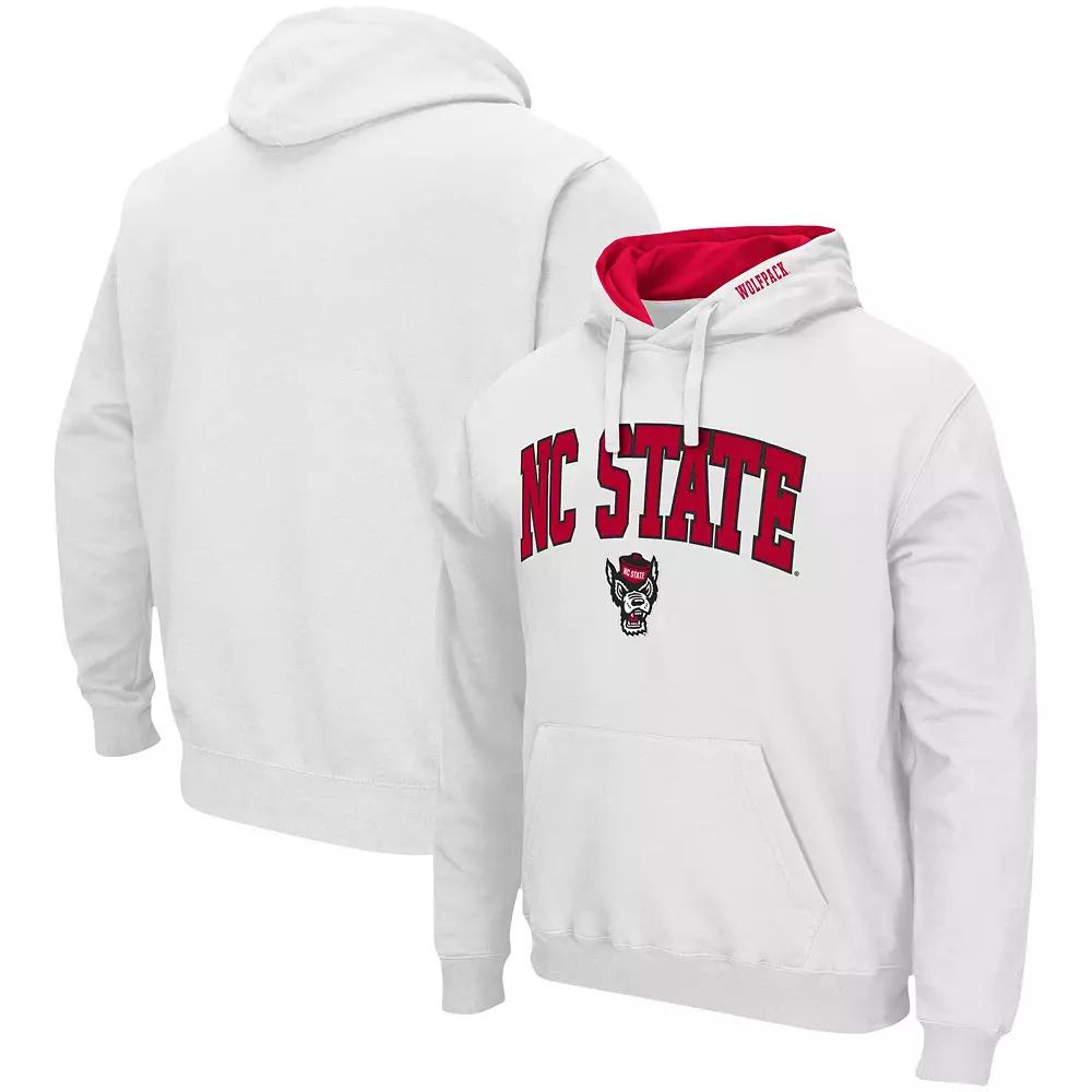 Men's Colosseum White NC State Wolfpack Arch & Logo 3.0 Pullover Hoodie,  Product Image