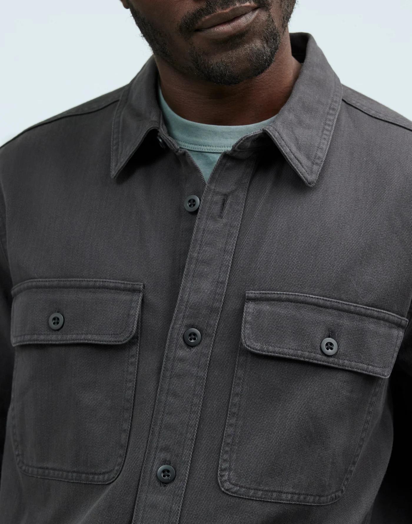 Straight Hem Garment-Dyed Work Shirt Product Image