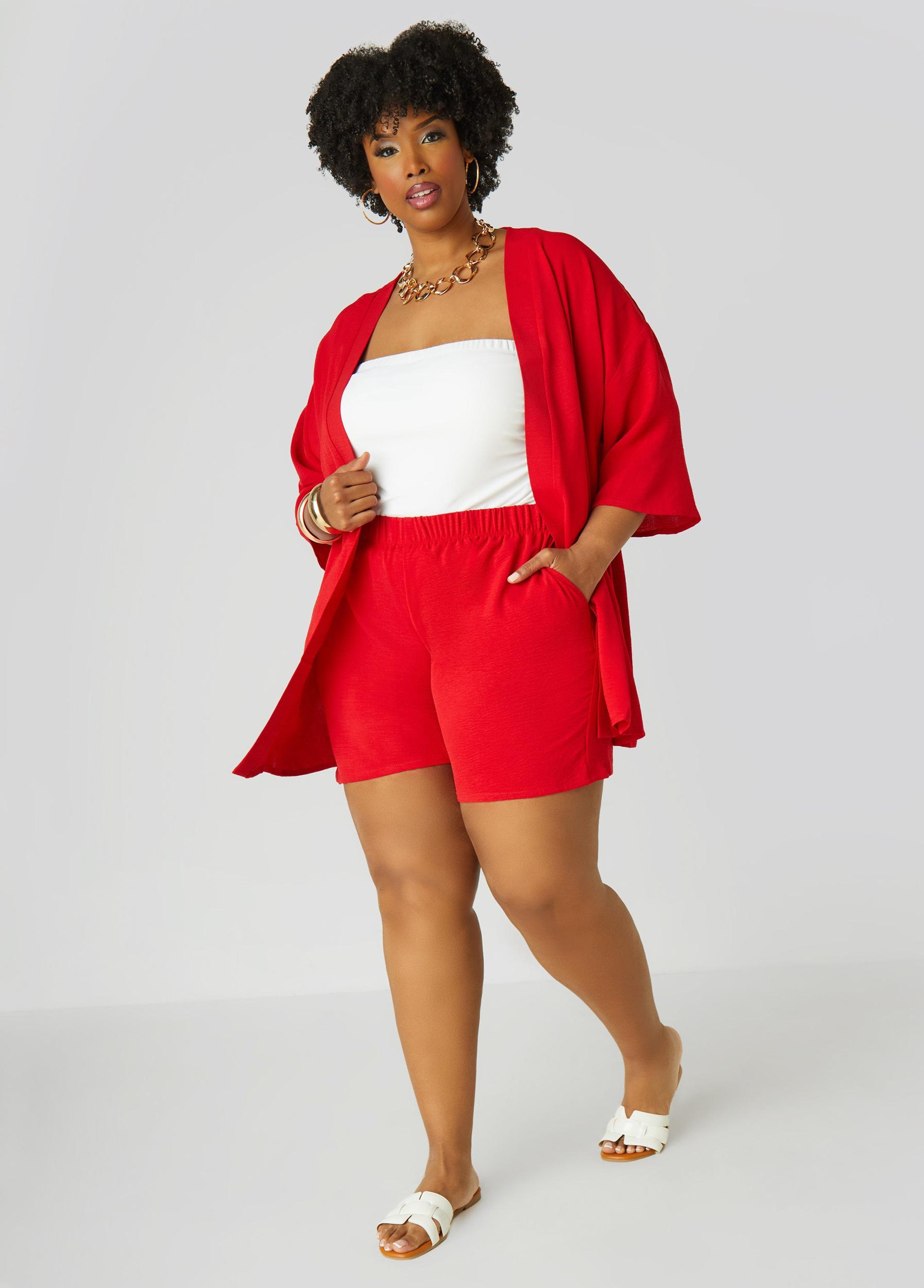 Plus Size Textured Open Front Jacket Ashley Stewart Product Image