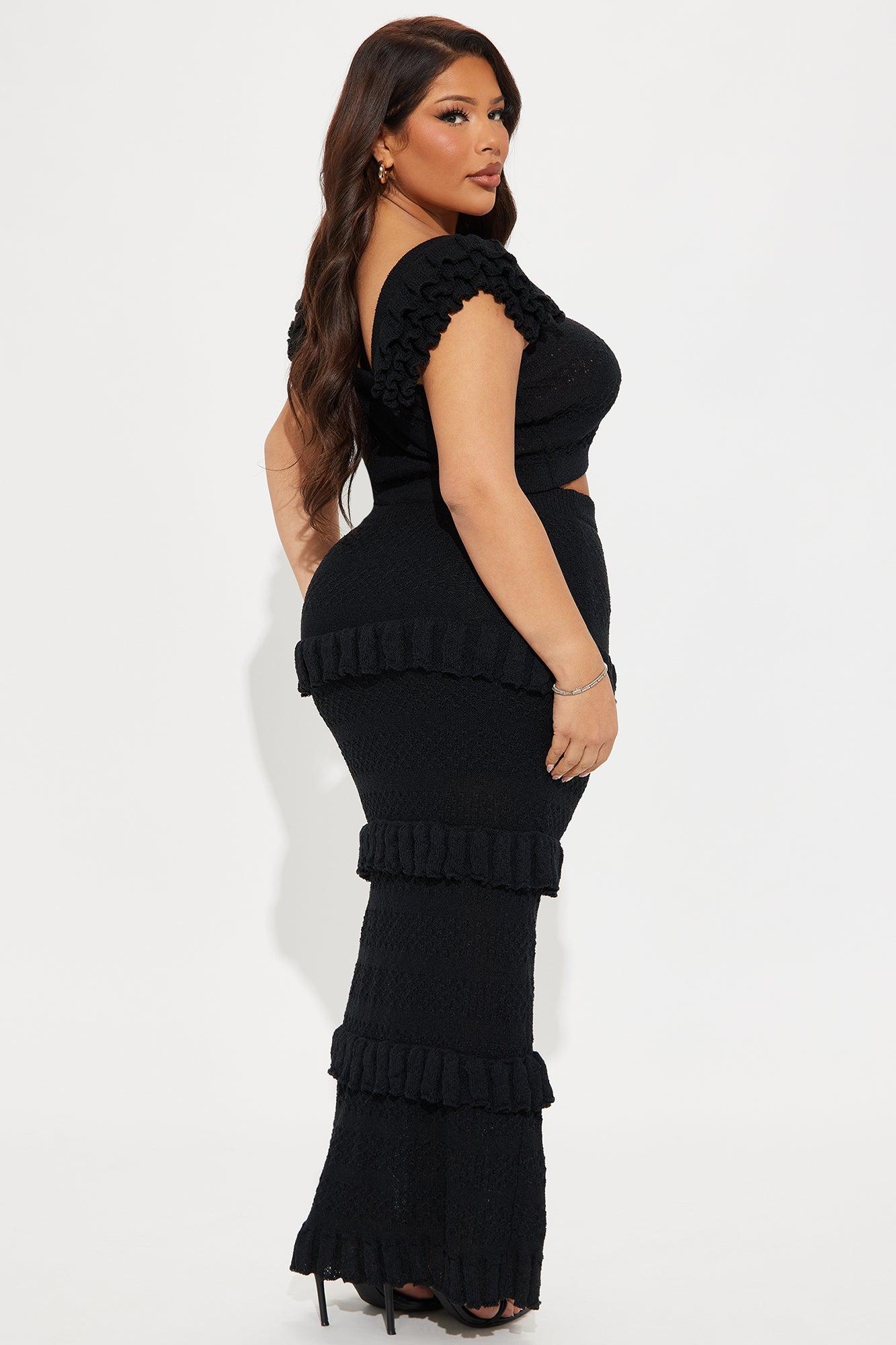Arabella Ruffle Skirt Set - Black Product Image