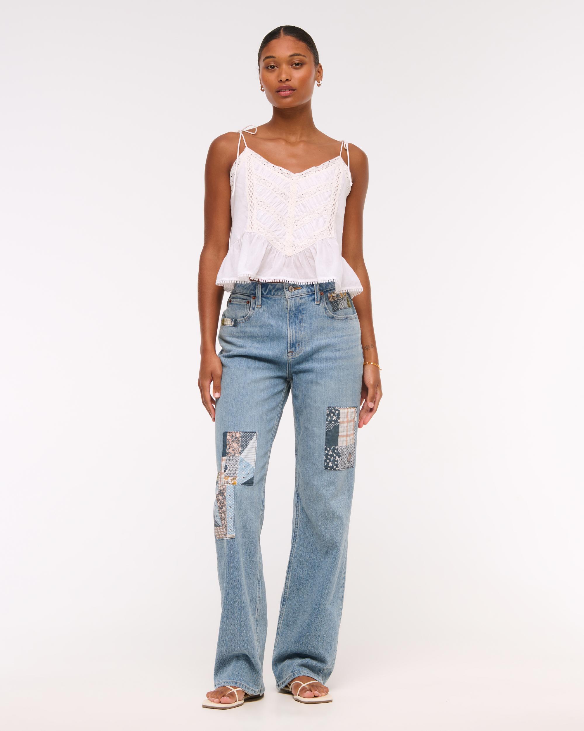 Curve Love High Rise 90s Relaxed Patchwork Jean Product Image