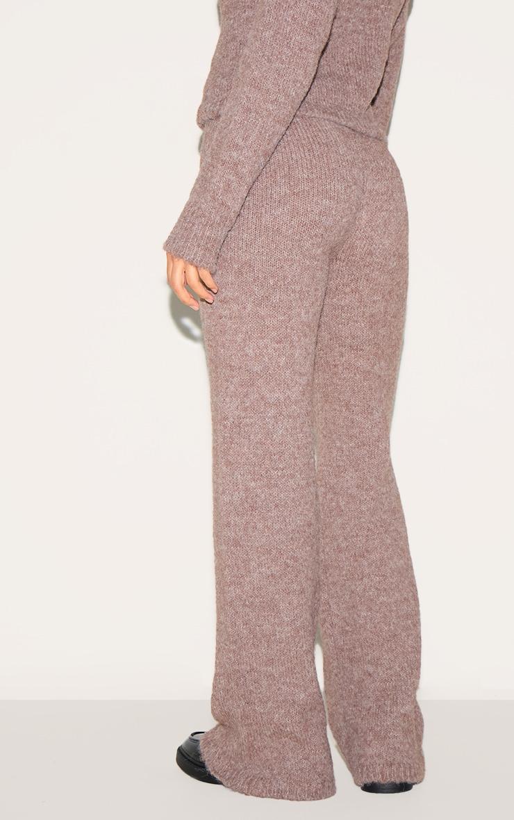 Petite Chocolate Knit High Waisted Flared Pants Product Image