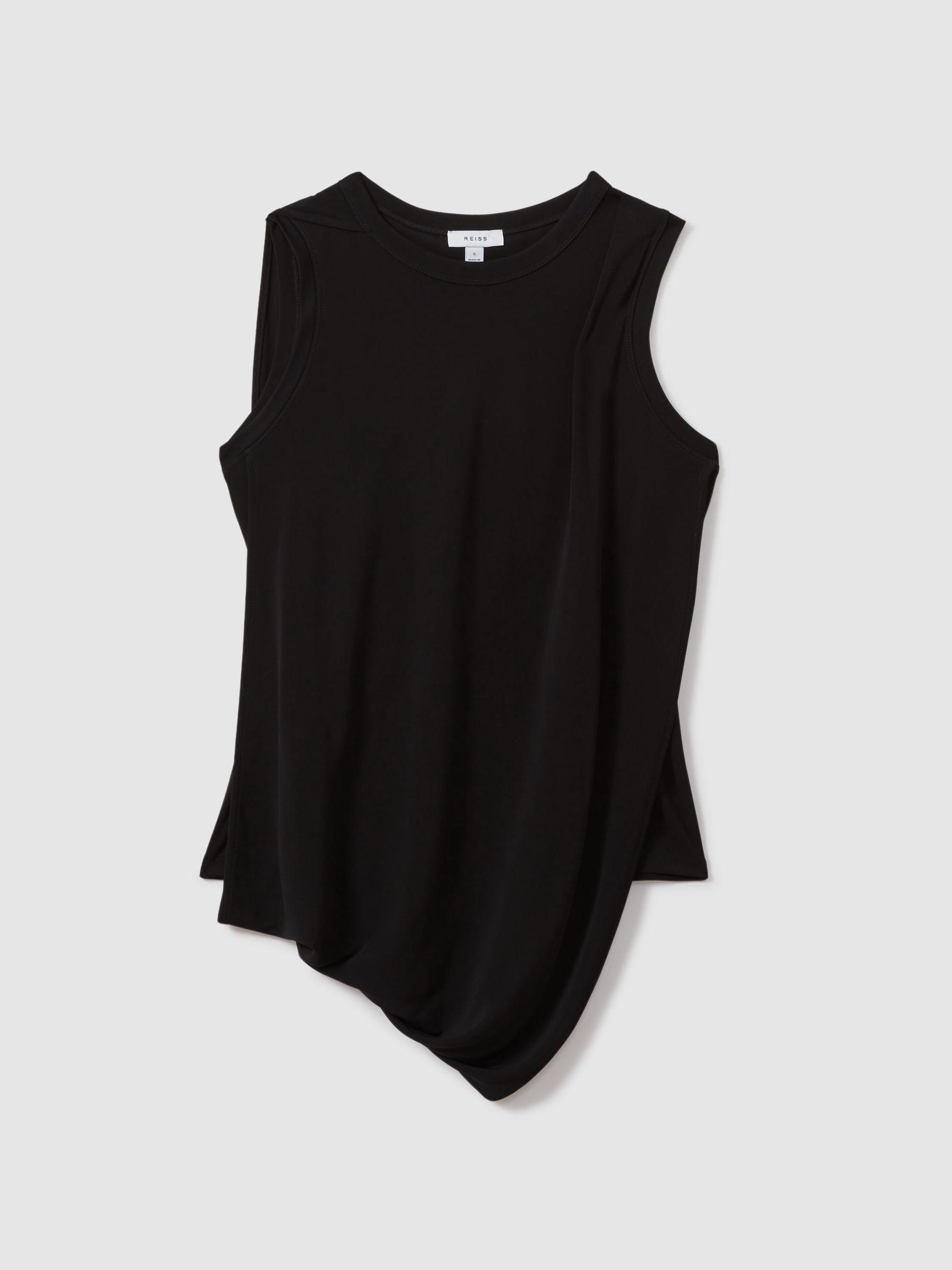 Draped Layered Top in Black Product Image