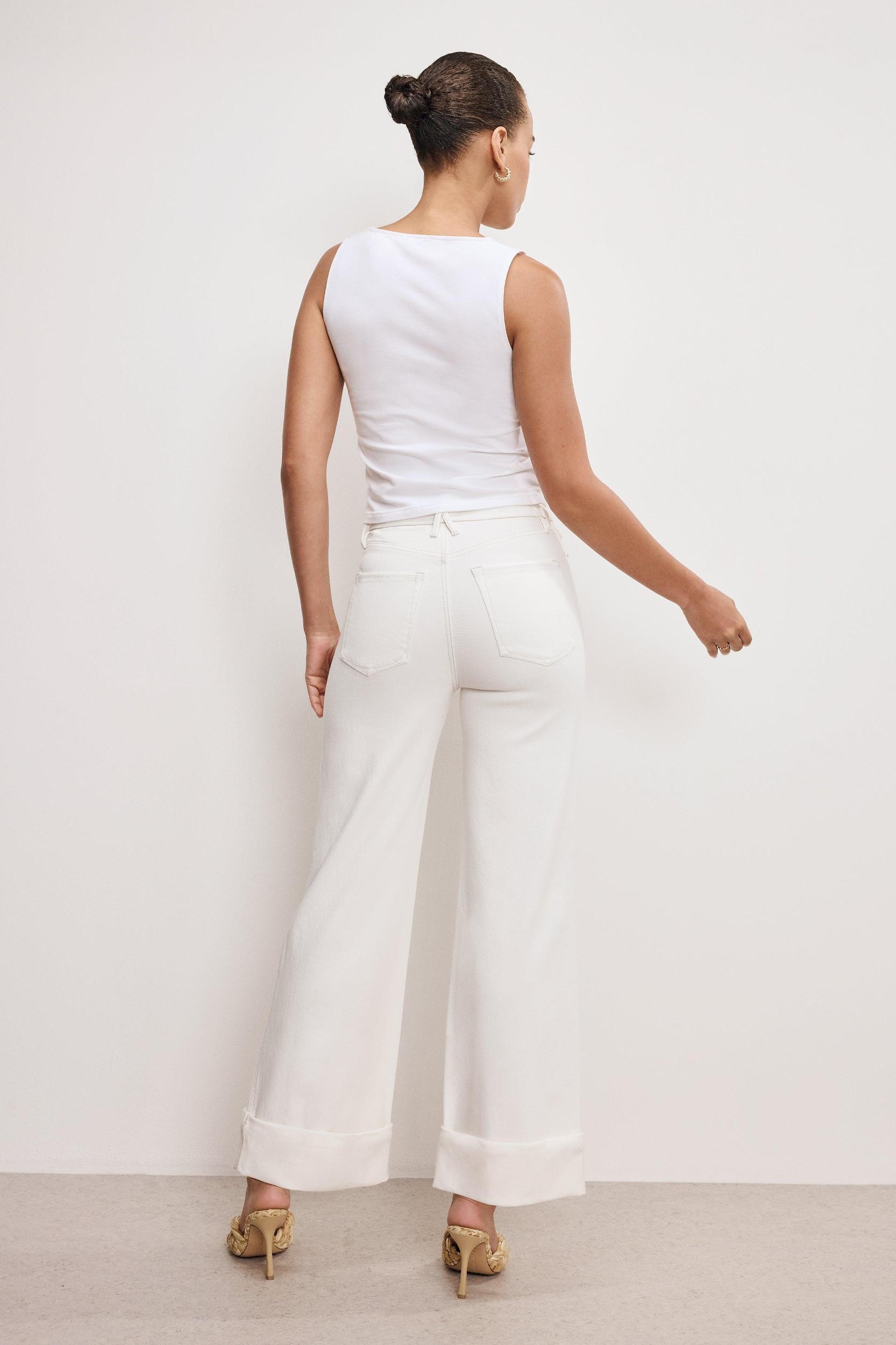 SOFT TECH GOOD SKATE WIDE CROPPED JEANS | CLOUD WHITE Product Image