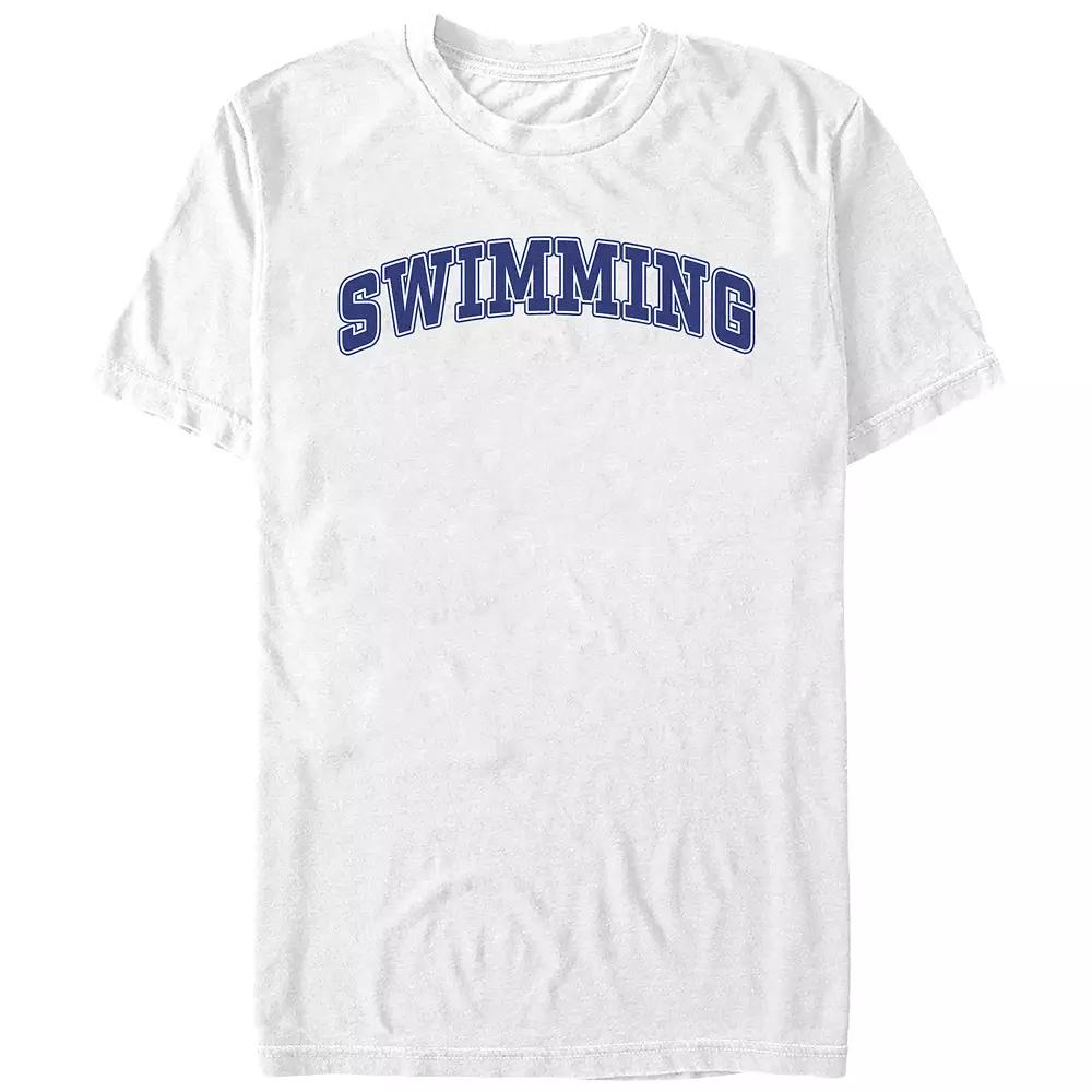 Men's Swimming Graphic Tee, Size: Large, White Product Image