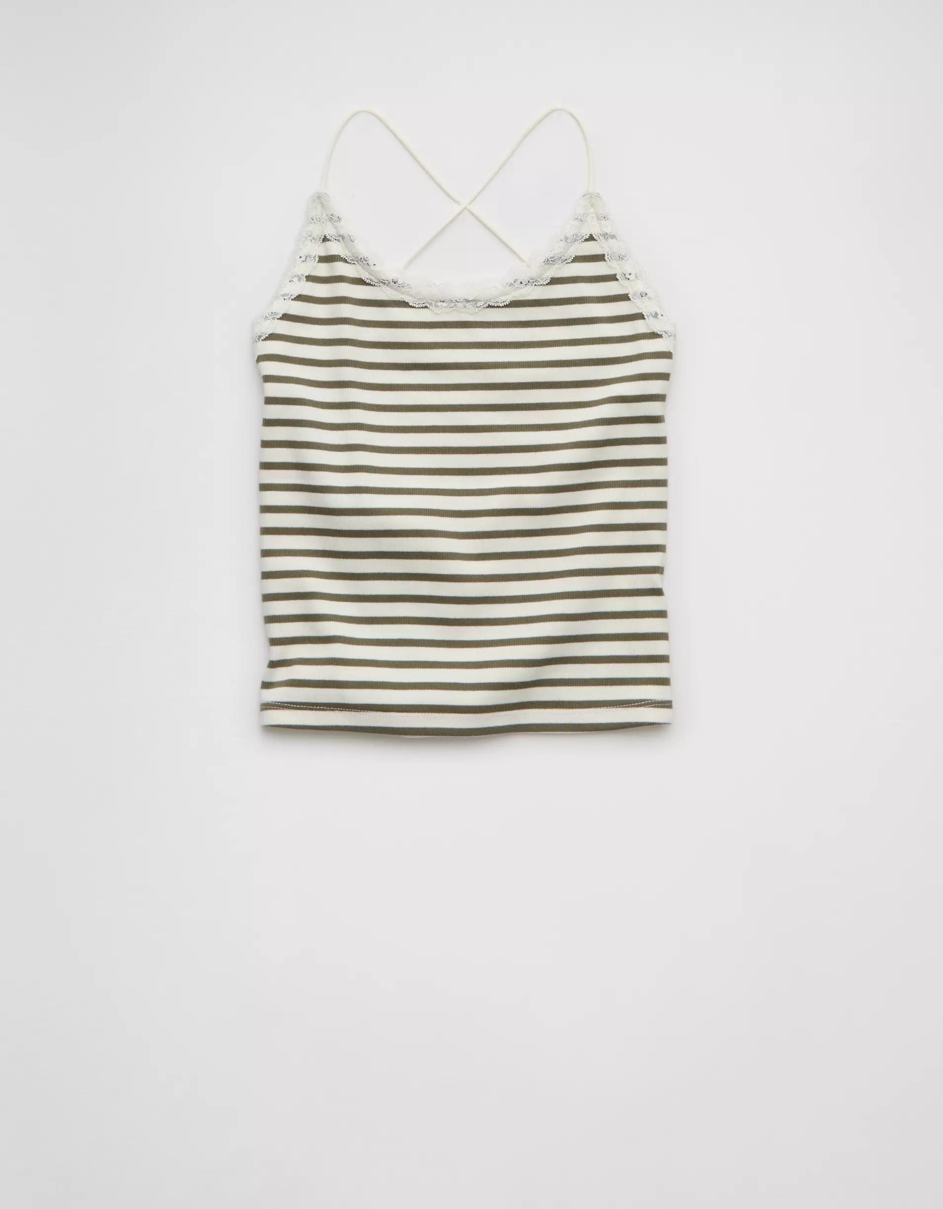 AE Strappy Go Lucky Cropped Lace Tank Top Product Image