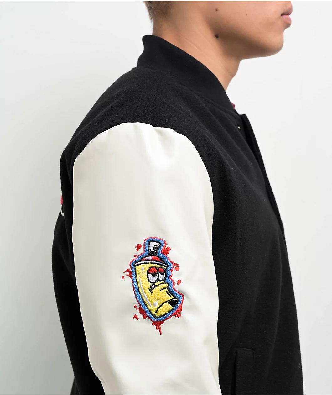 Empyre Cat A Tat Black & Cream Varsity Jacket Product Image