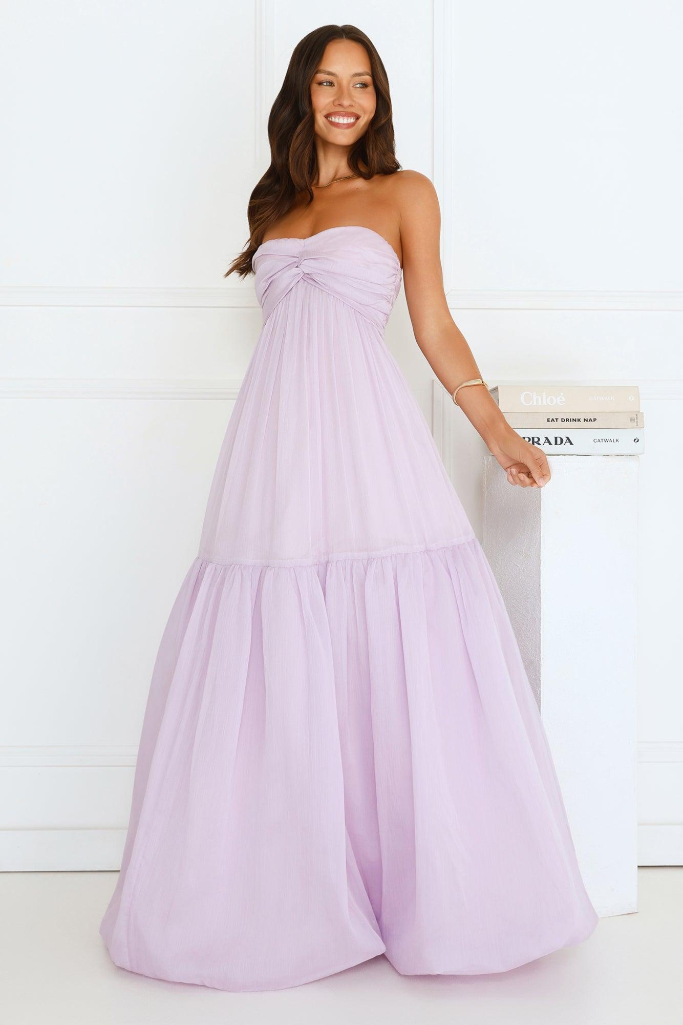 Unforgettable Style Strapless Maxi Dress Lilac Product Image