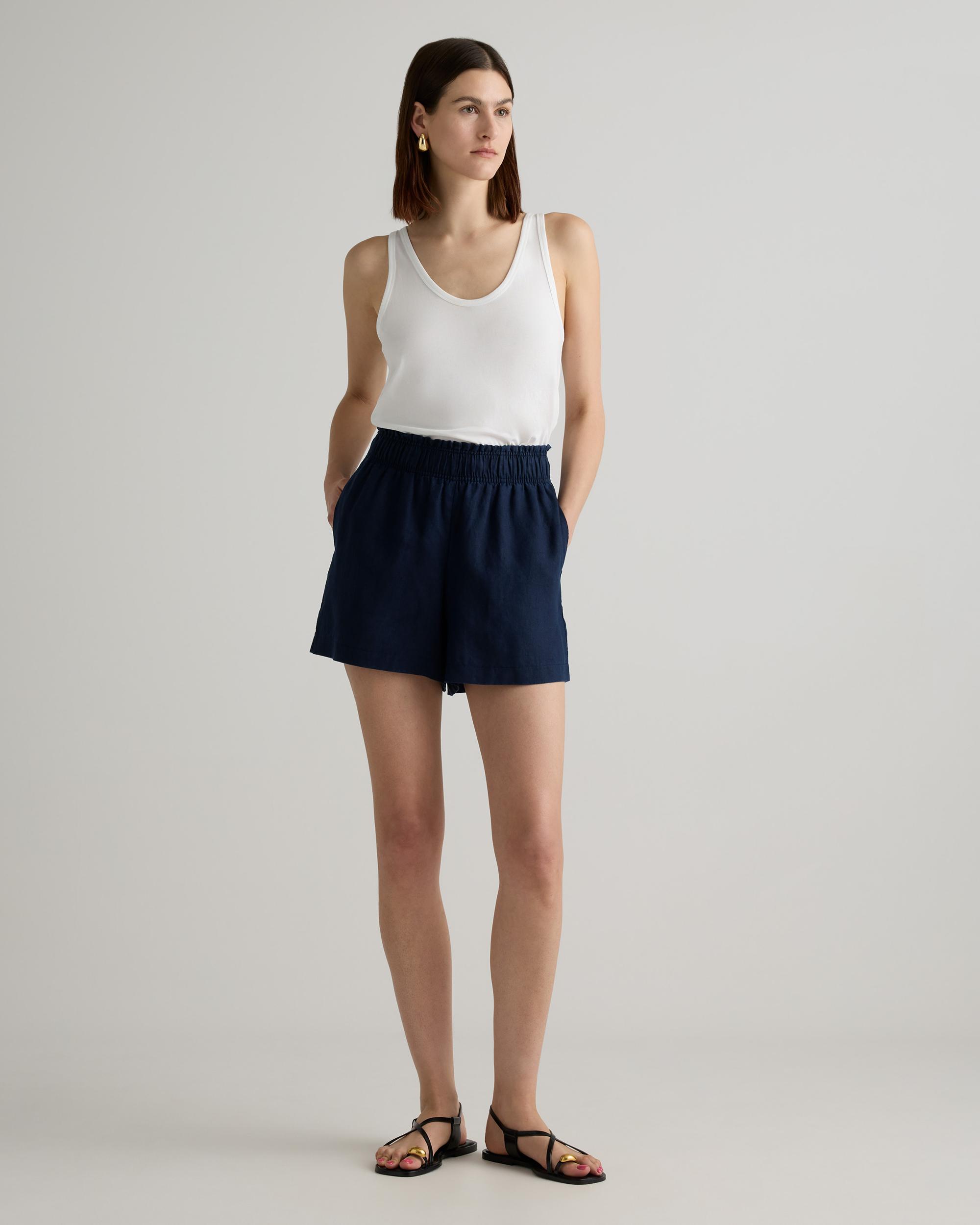 Quince | Women's 100% European Linen High Waisted Shorts Product Image
