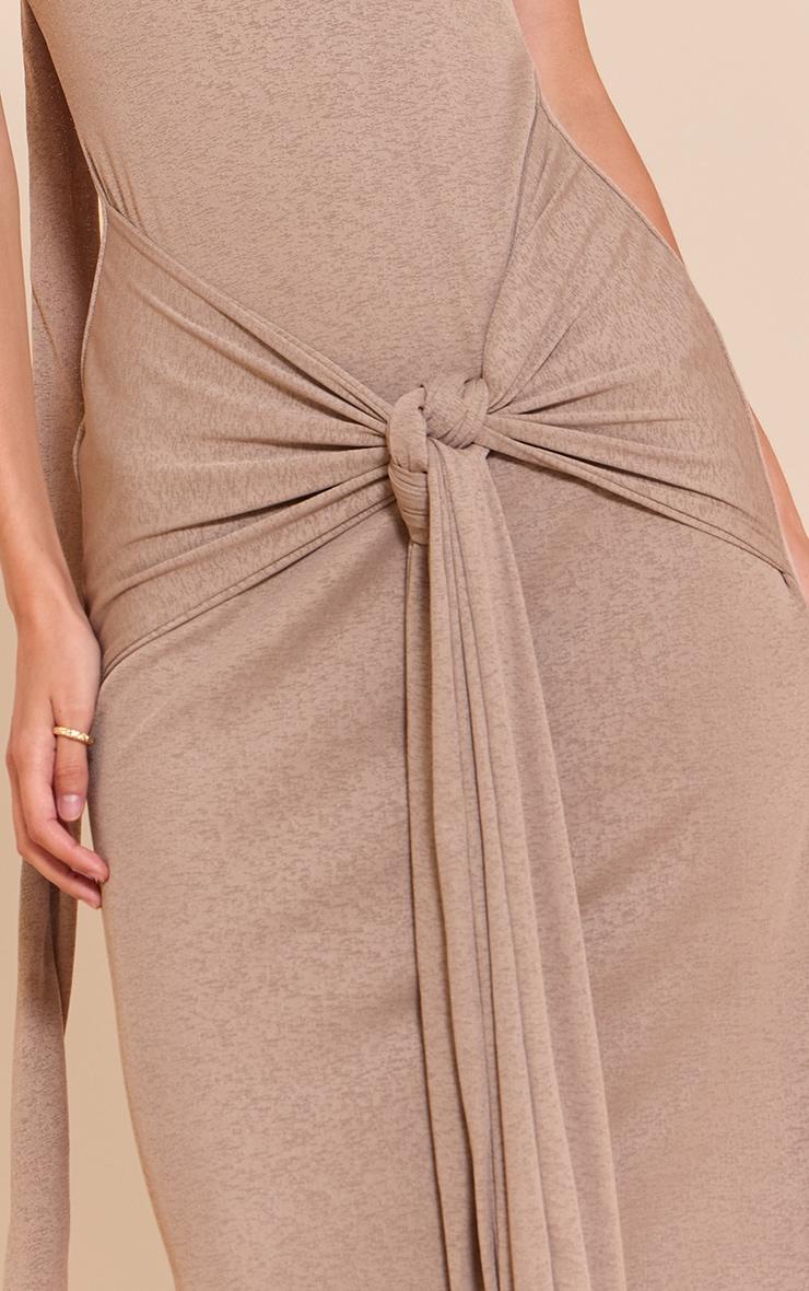 Mushroom Burnout Mesh Scarf Detail Maxi Dress Product Image