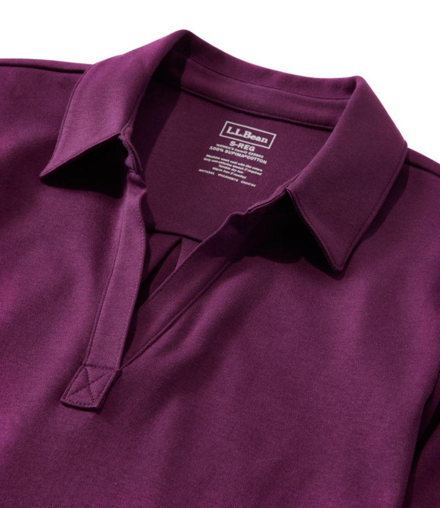 Women's Pima Cotton Tee, Three-Quarter-Sleeve Polo Product Image