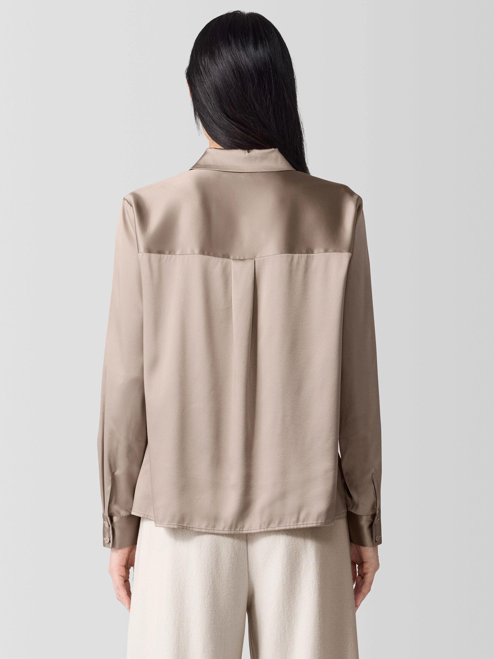 Eileen Fisher Buttery Soft Stretch Silk Shirt Product Image