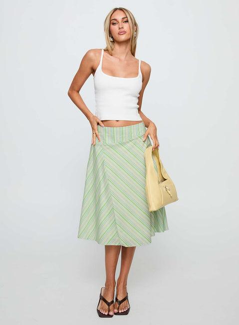 Vettie Midi Skirt Green Multi Product Image