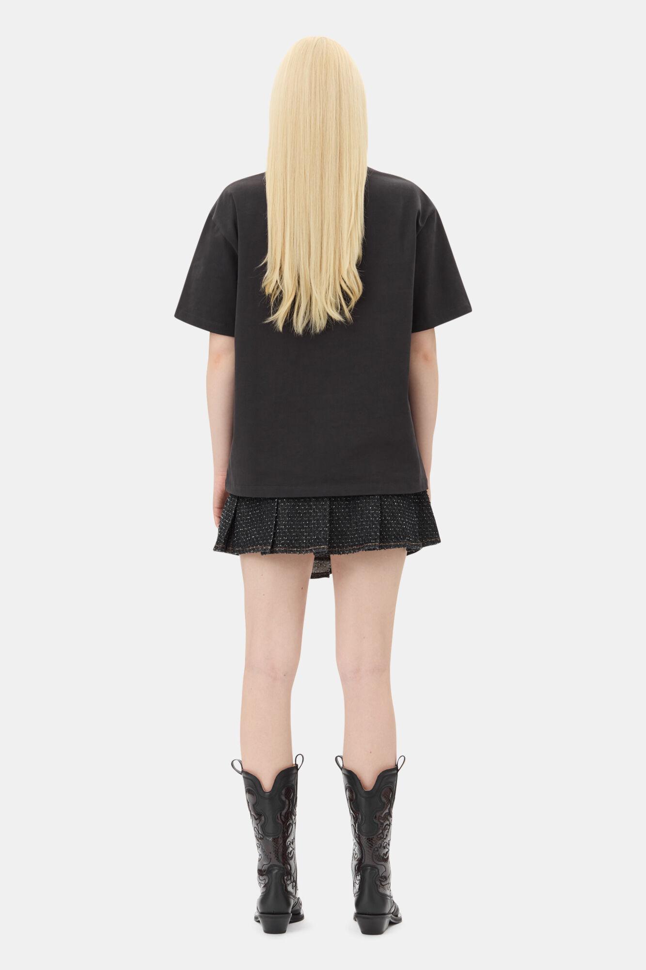 Black Heavy Cotton Drop Shoulder T-shirt Product Image