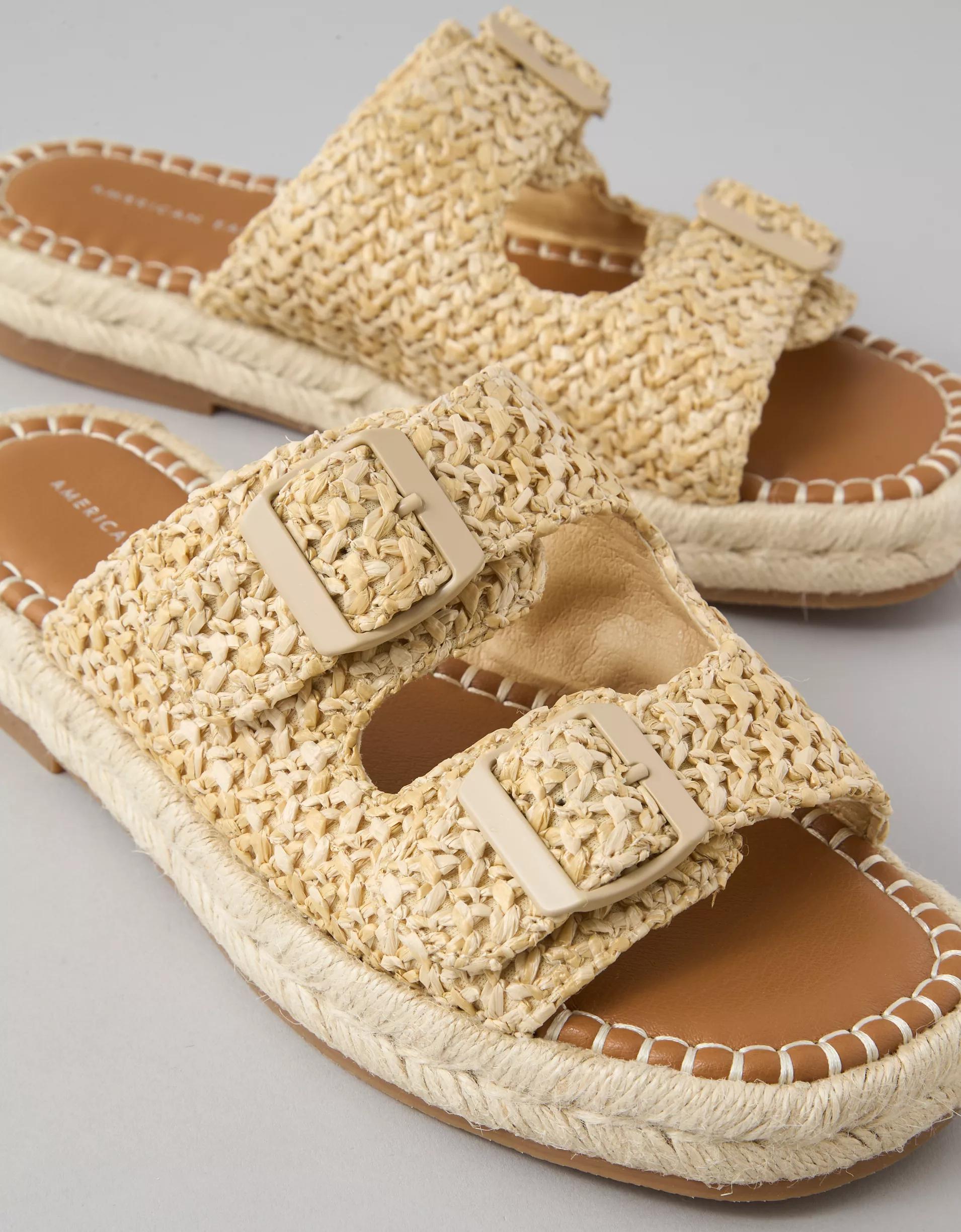 AE Raffia Slide Sandal Product Image