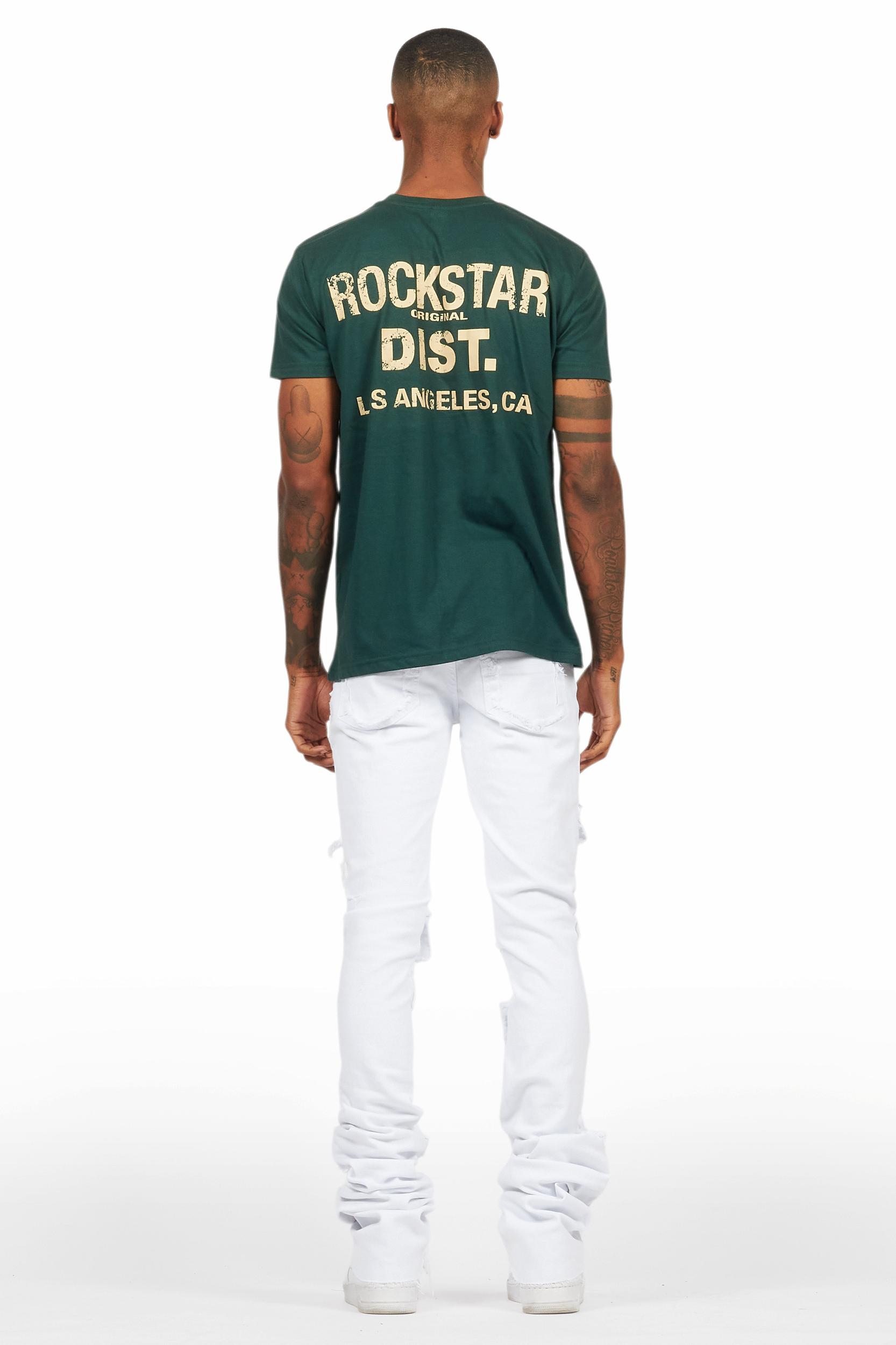 Pooja White Super Stacked Flare Jean Male Product Image