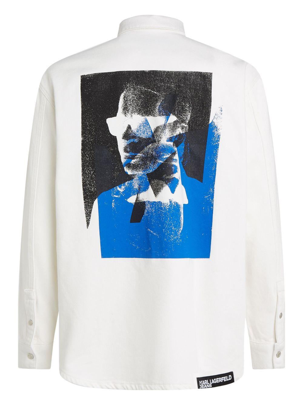 Karl print denim overshirt Product Image