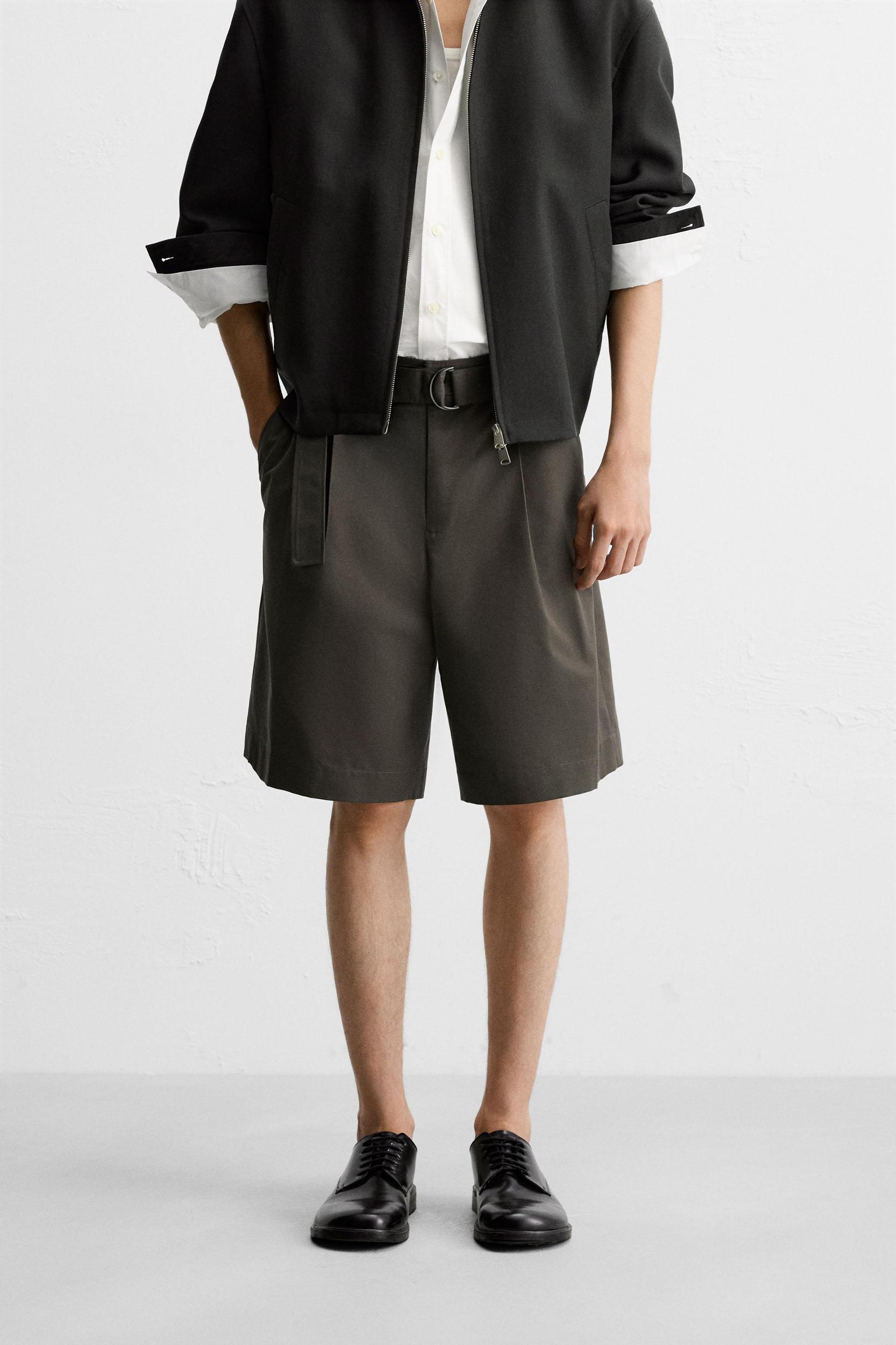 BELTED WIDE FIT BERMUDA SHORTS Product Image